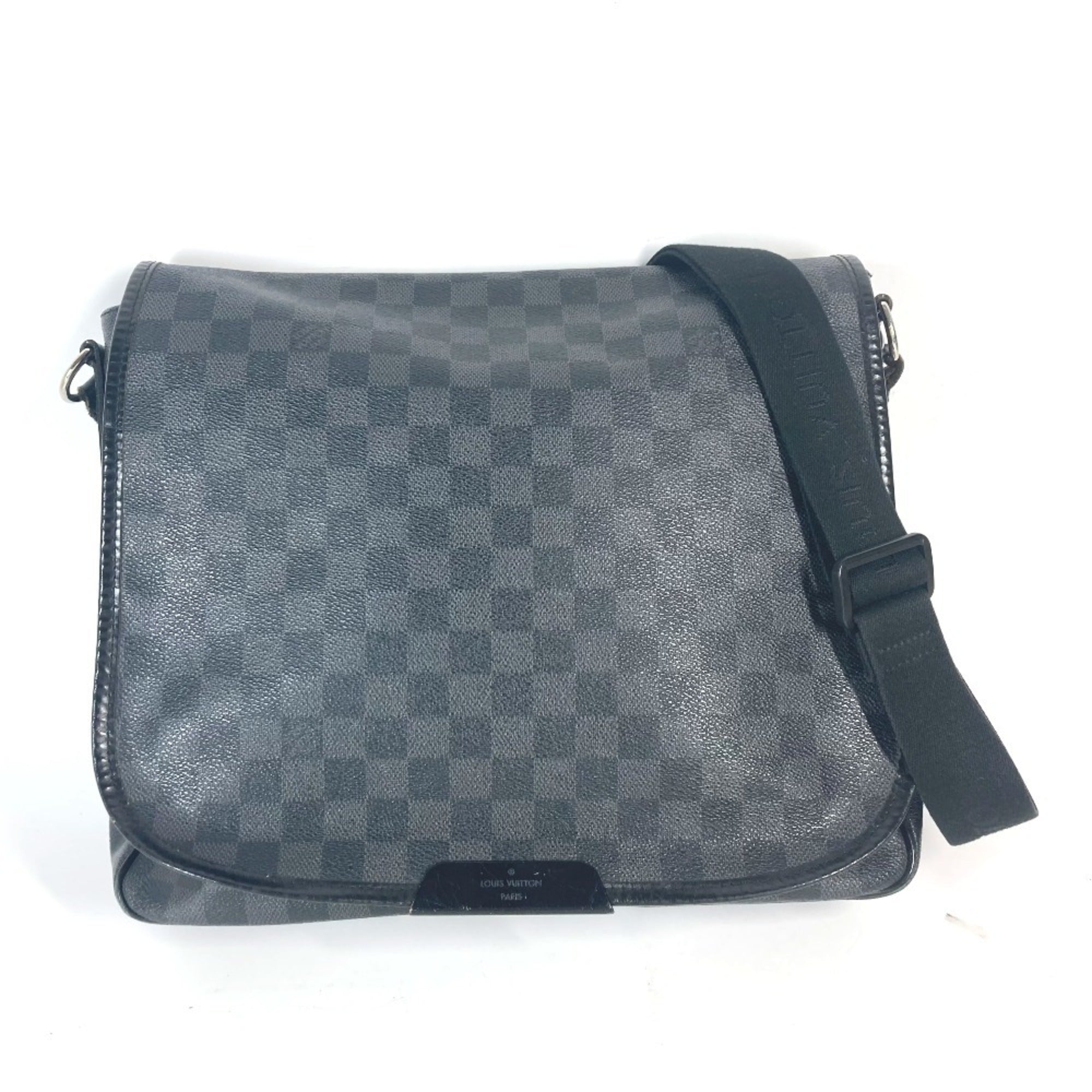 Louis Vuitton Black Damier Graphite Messenger Bag Shoulder Bag (Pre-Owned)