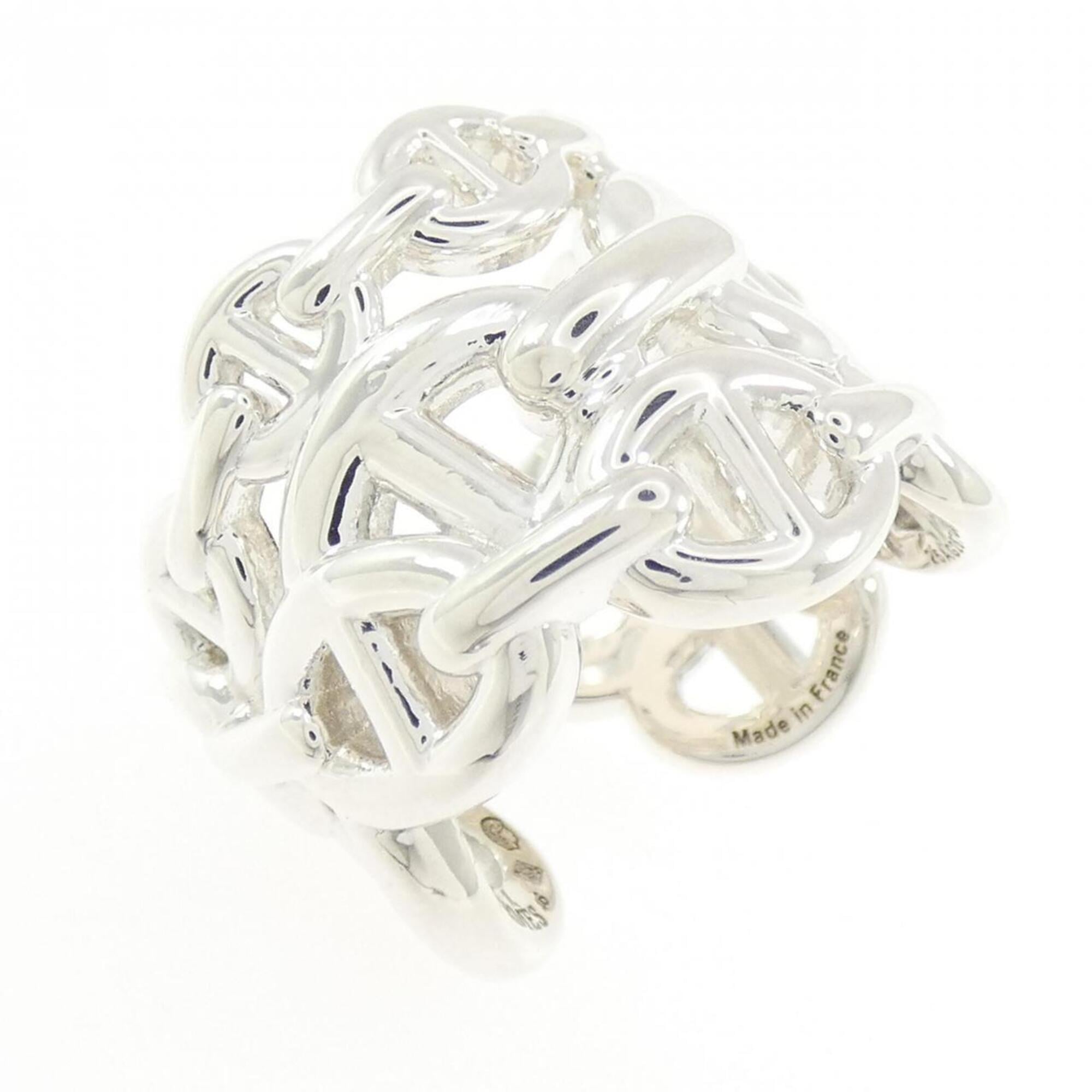 Hermes Silver 925 Band Ring (Pre-Owned)