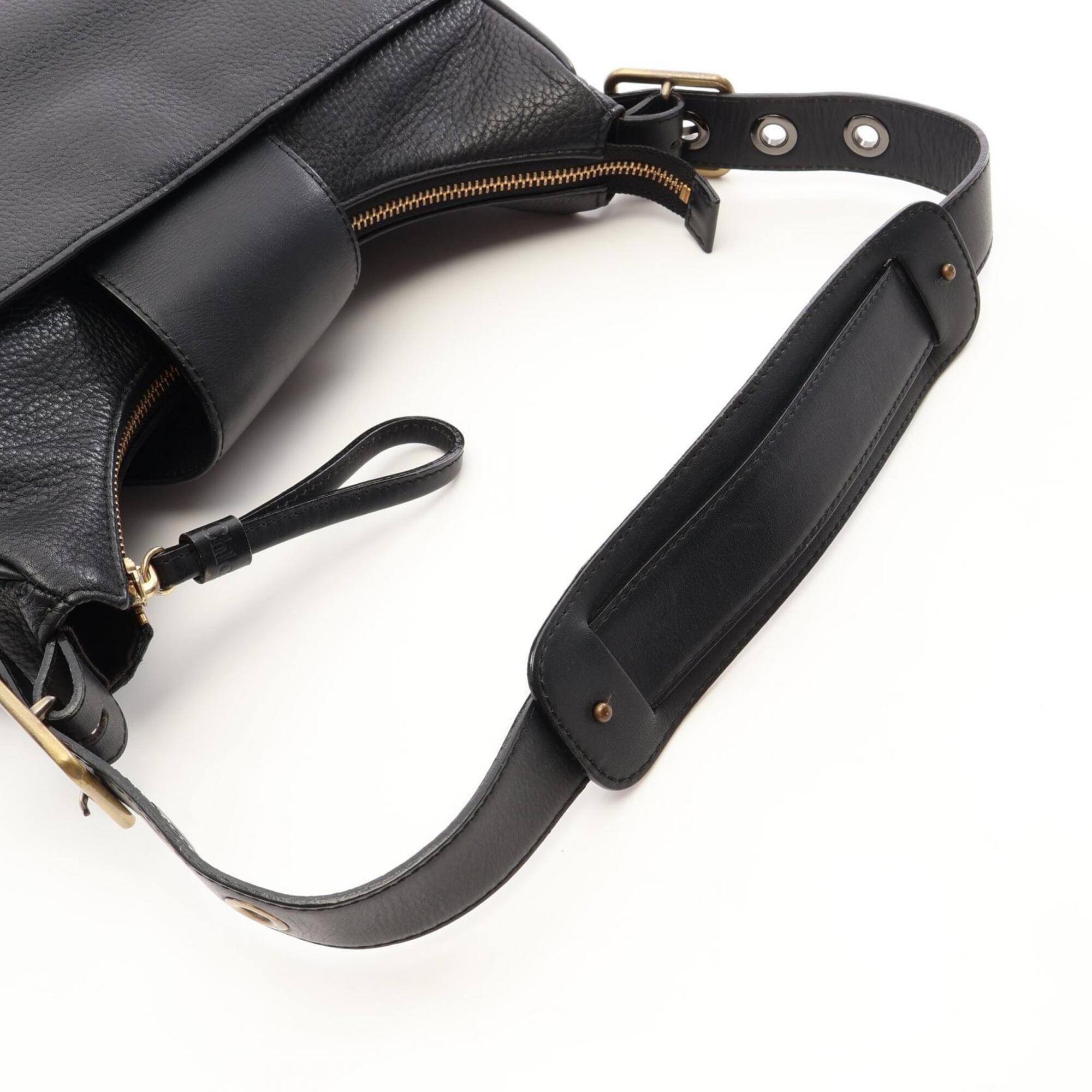 Chloé Black Leather Handbag Shoulder Bag (Pre-Owned)