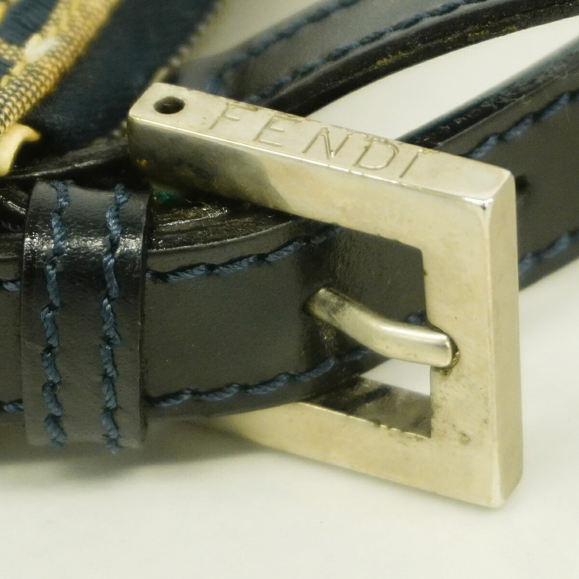 Fendi Navy Nylon Canvas Handbag (Pre-Owned)