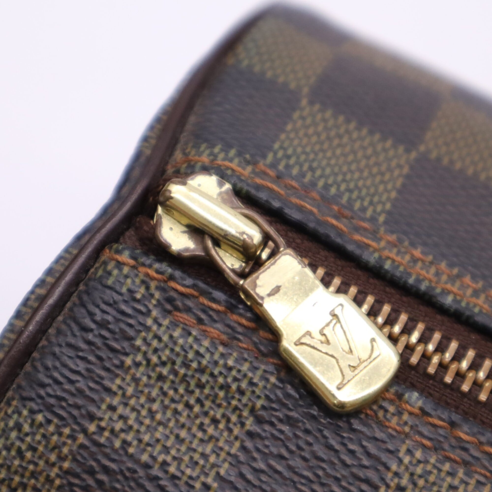 Louis Vuitton Damier Beige Brown Coated Canvas Leather Handbag (Pre-Owned)