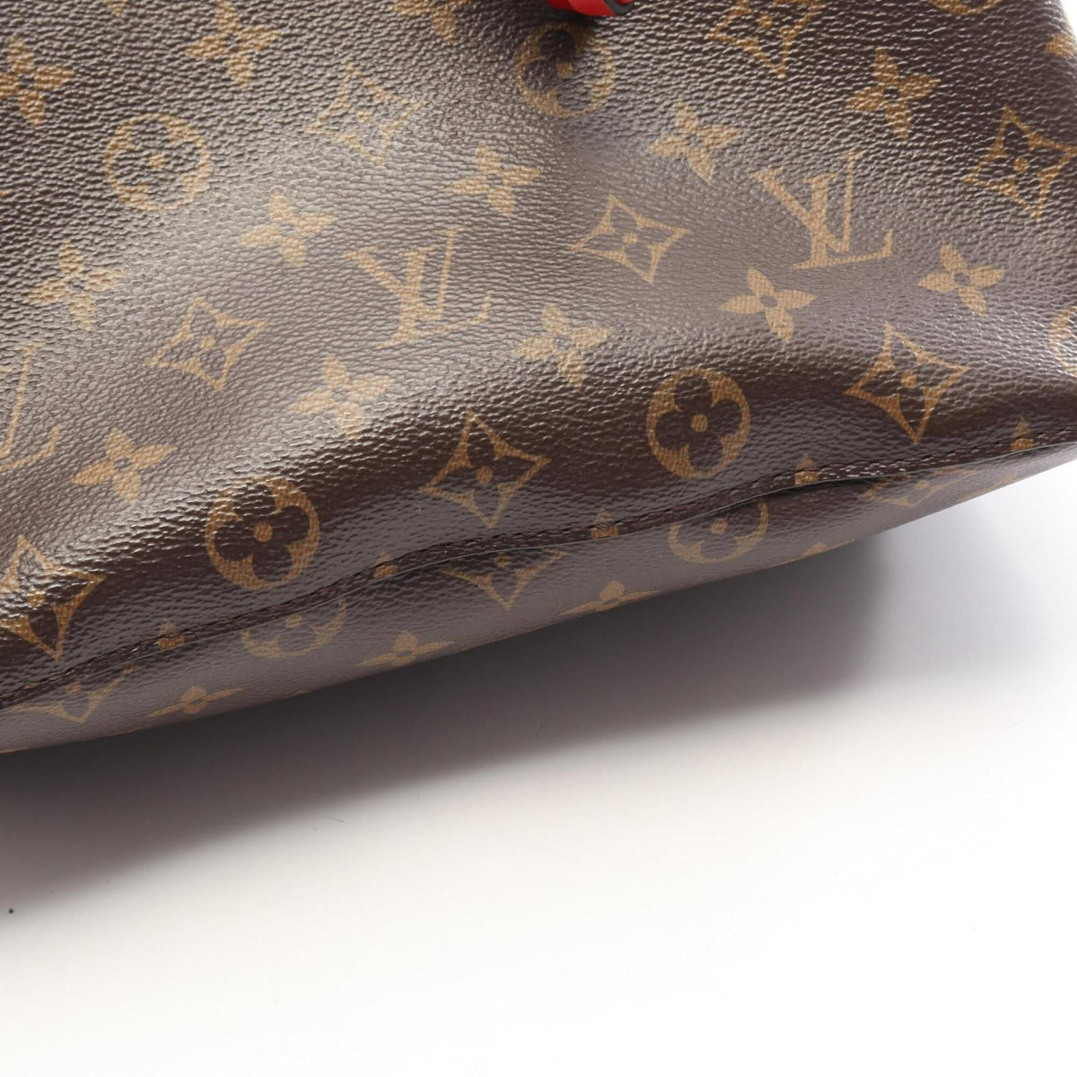 Louis Vuitton Brown Red Color Coated Canvas Pvc Monogram Leather Handbag Shoulder Bag (Pre-Owned)