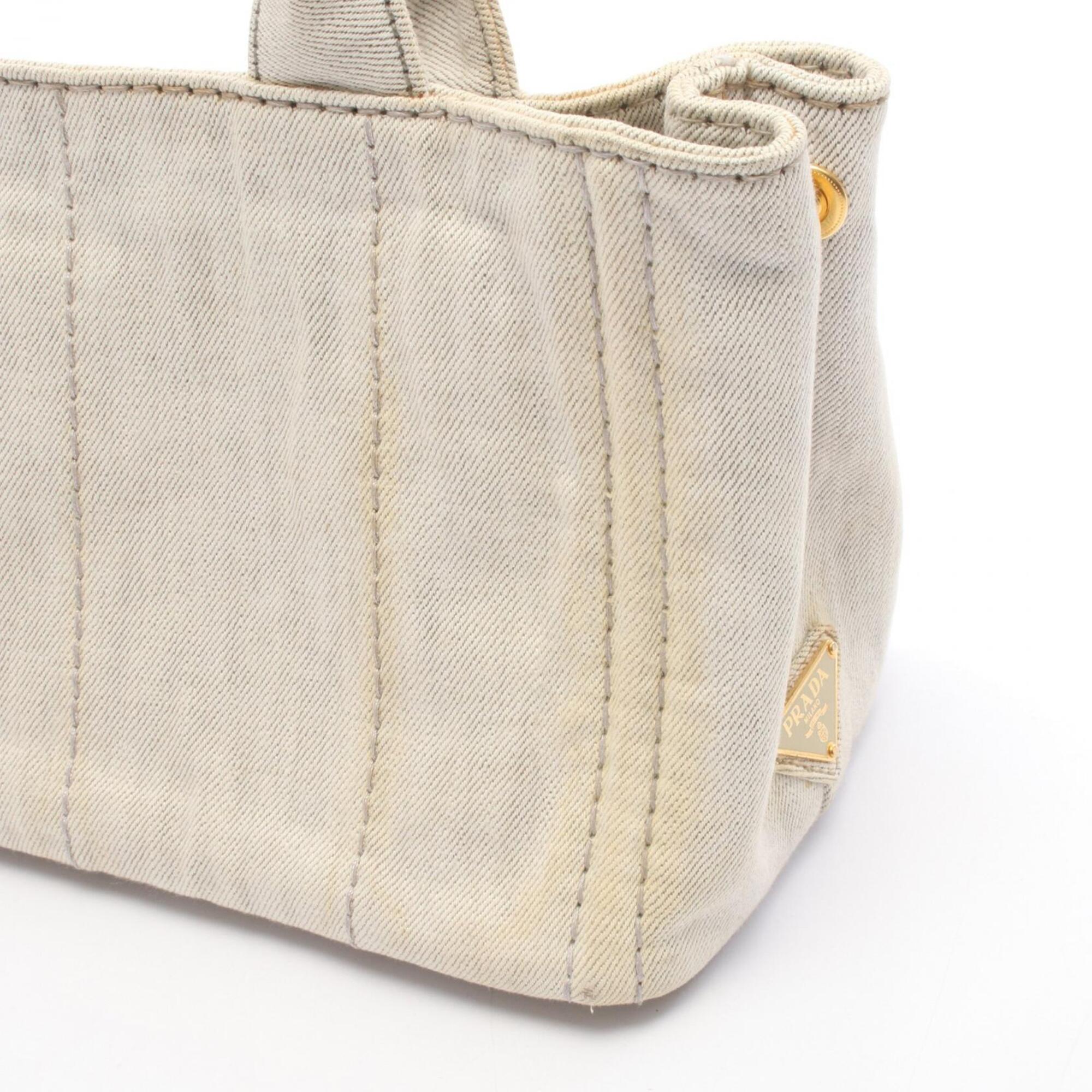 Prada Gray Canvas Handbag Tote Bag (Pre-Owned)
