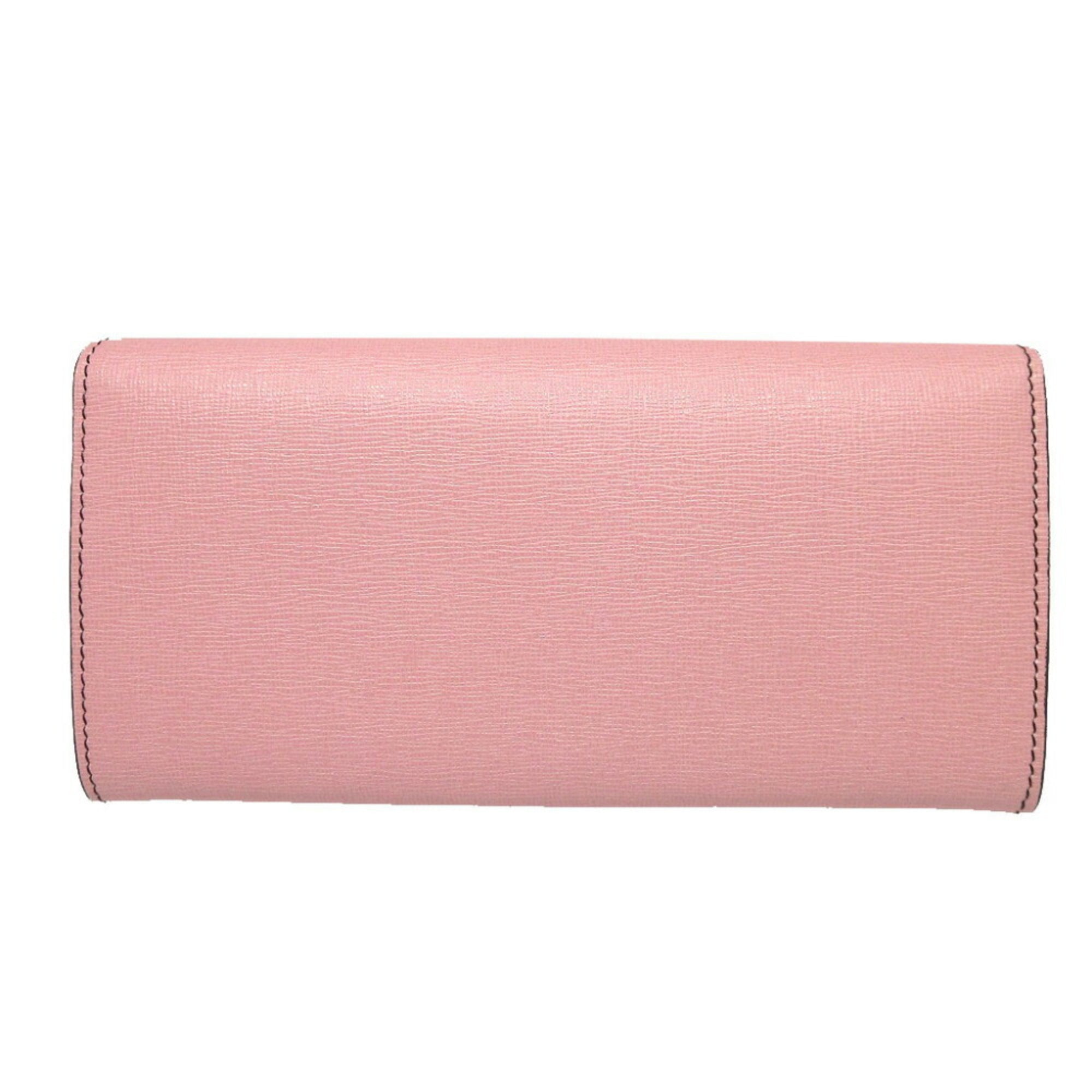 Fendi Pink Leather Long Wallet (Bi-Fold) (Pre-Owned)