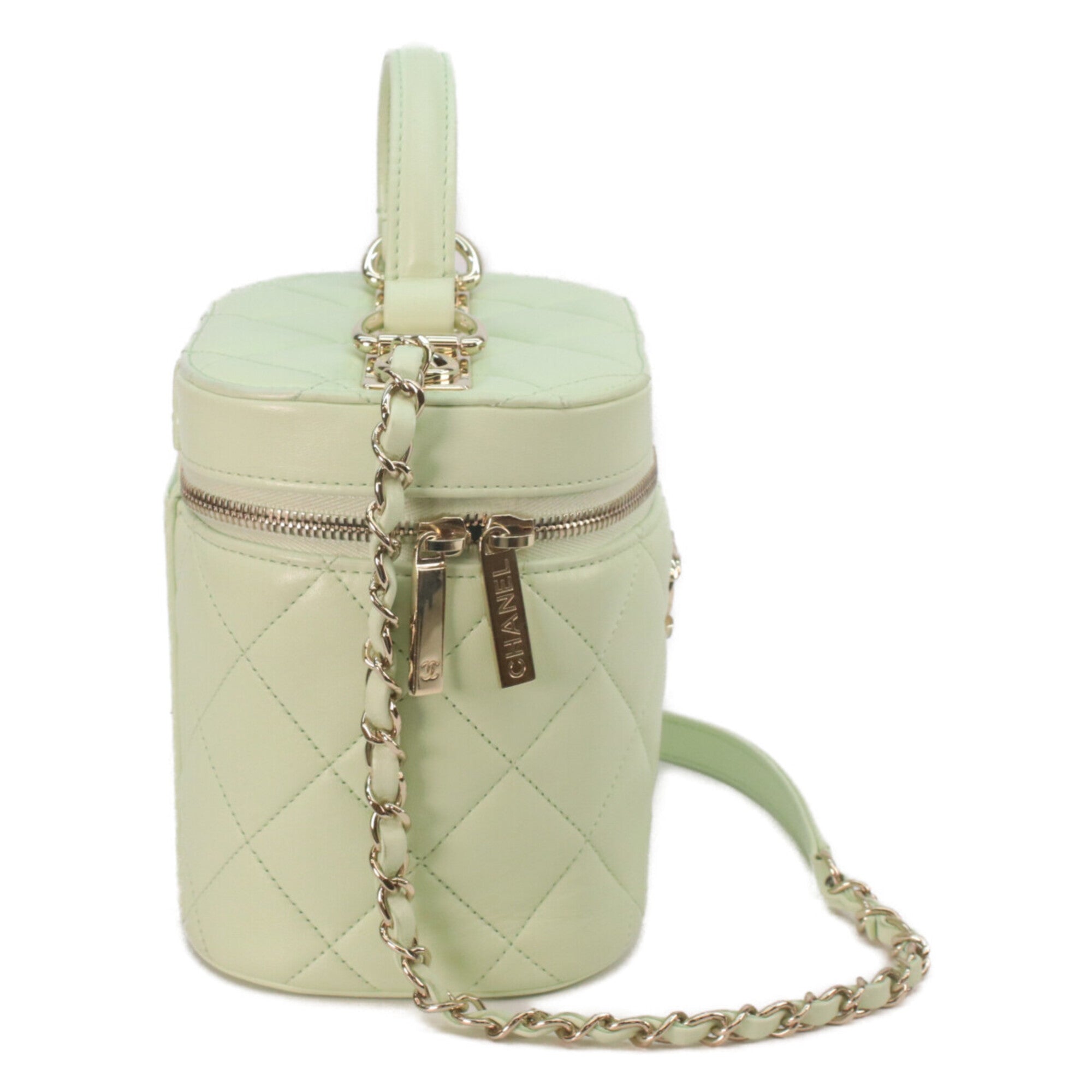 Chanel Lime Green Leather Shoulder Bag (Pre-Owned)