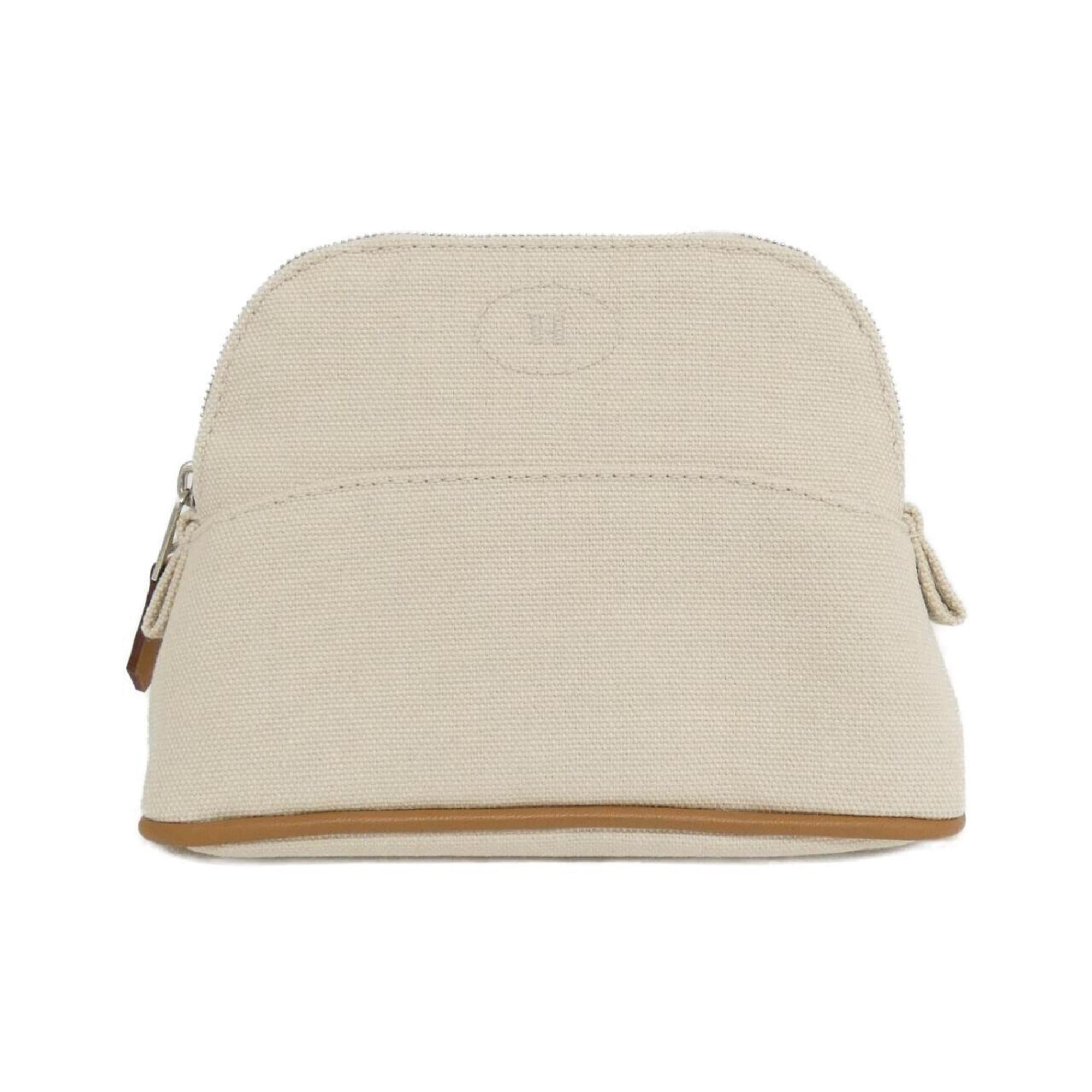 Hermes Beige Ivory Canvas Pouch (Pre-Owned)