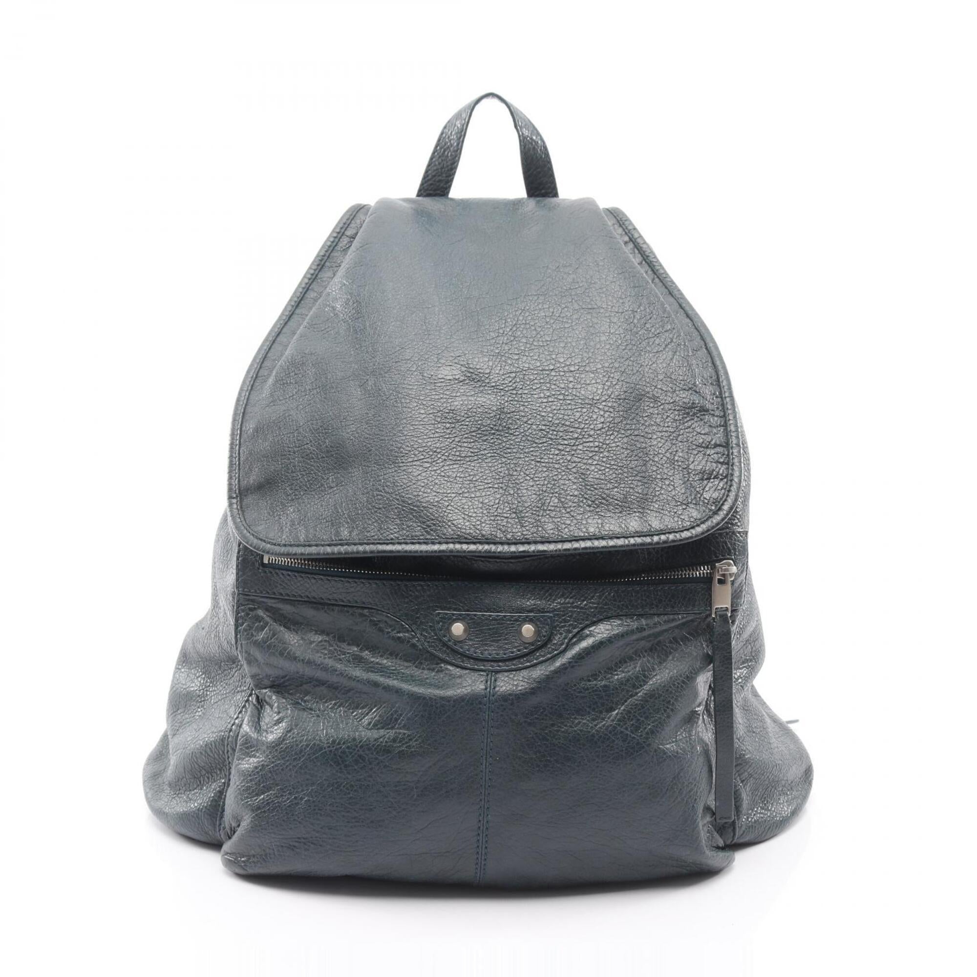 Balenciaga Green Leather Backpack Handbag (Pre-Owned)