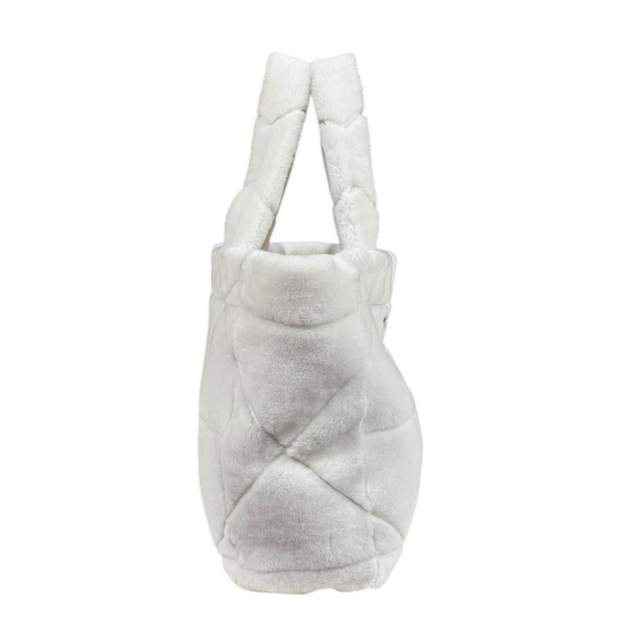 Prada White Leather Handbag Tote Bag (Pre-Owned)