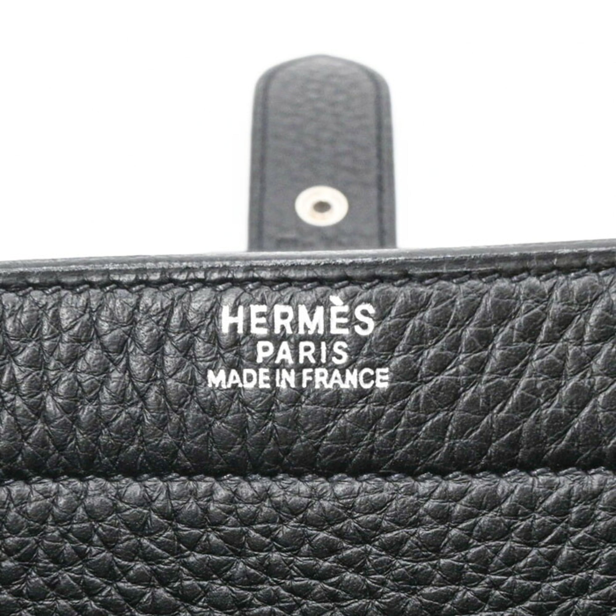 Hermes Black Taurillon Clemence Leather Handbag (Pre-Owned)