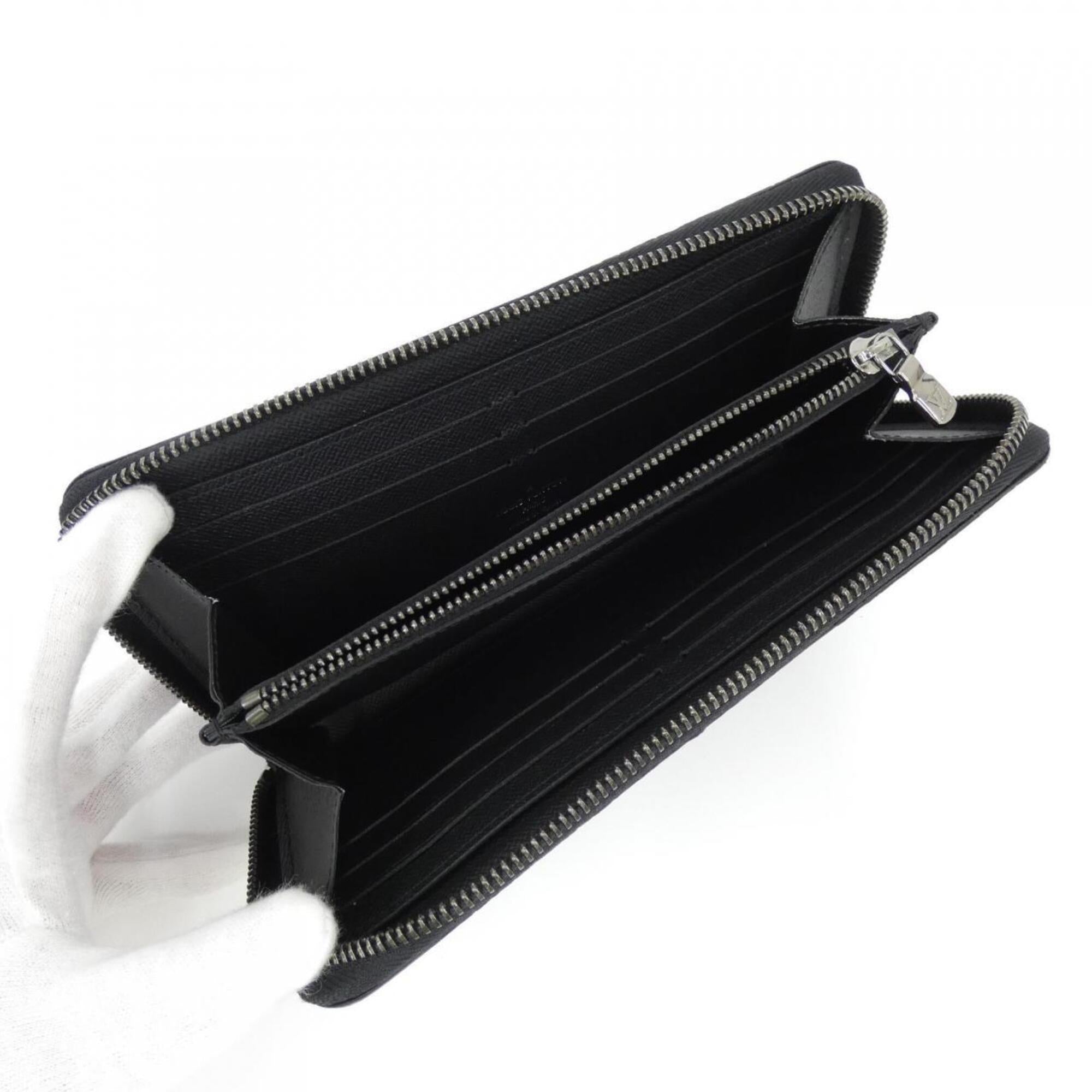 Louis Vuitton Black Coated Canvas Long Wallet (Bi-Fold) (Pre-Owned)