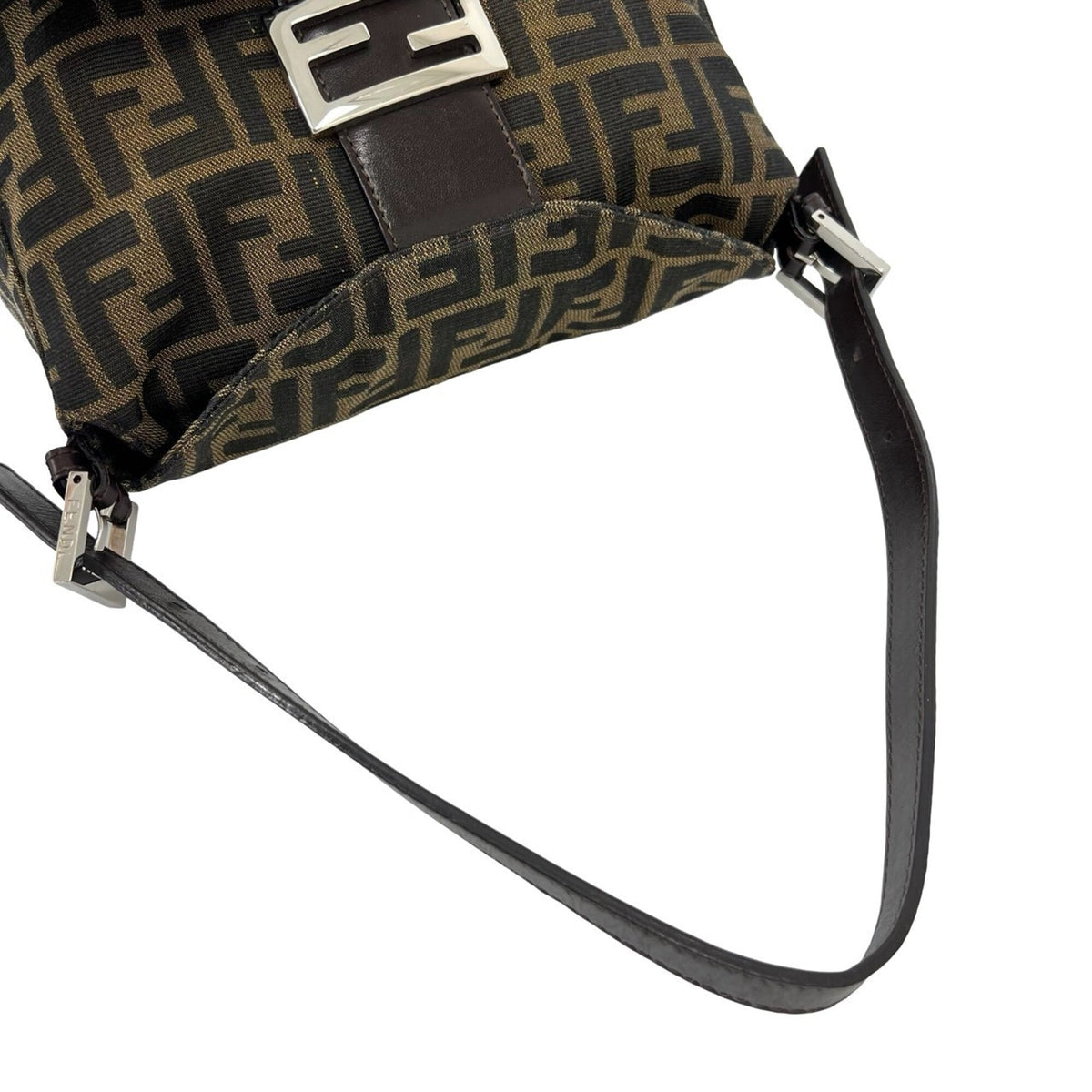 Fendi Brown Canvas Leather Handbag Shoulder Bag (Pre-Owned)