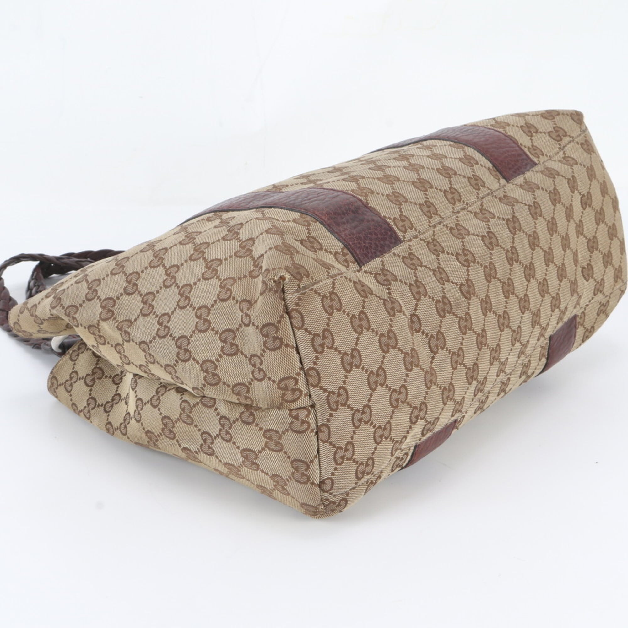 Gucci Brown Gg Canvas Handbag Shoulder Bag Tote Bag (Pre-Owned)