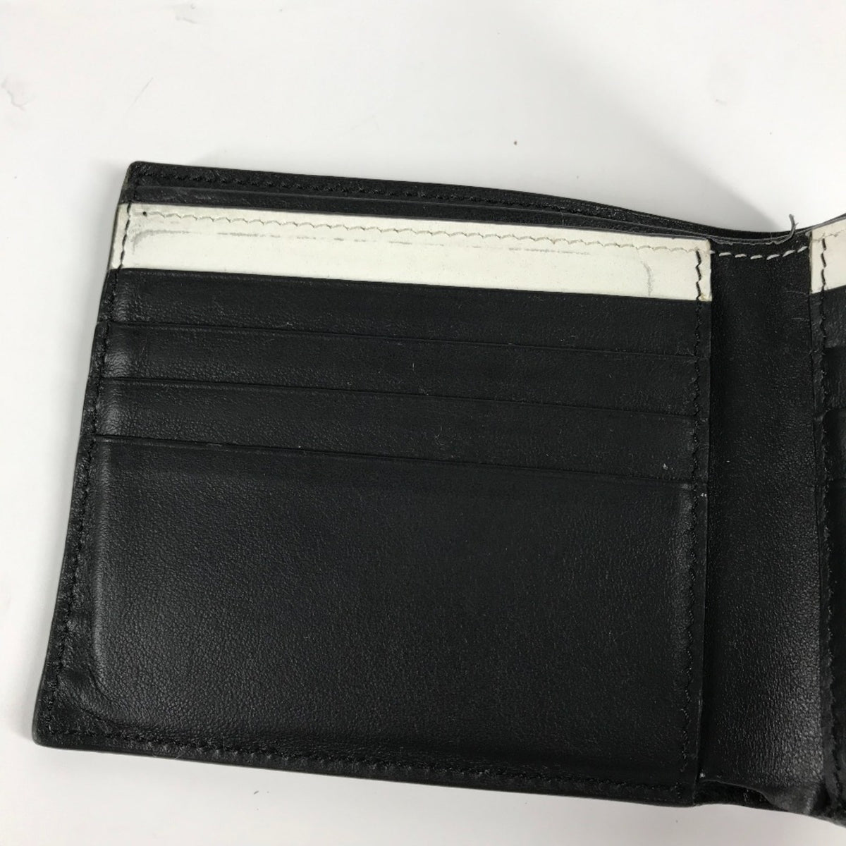 Fendi Black White Leather Bill Wallet (Bi-Fold) (Pre-Owned)