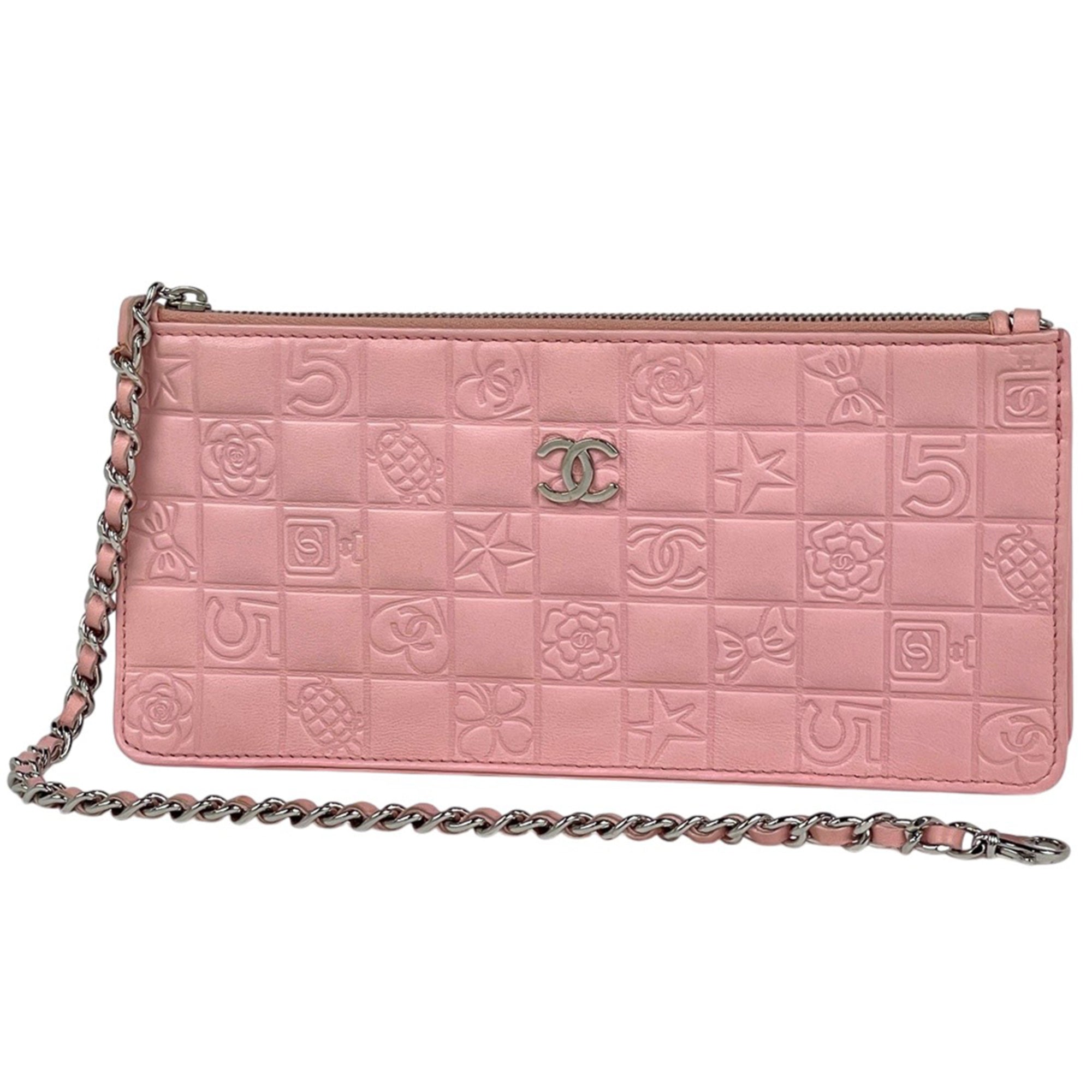 Chanel Pink Leather Handbag Pouch (Pre-Owned)