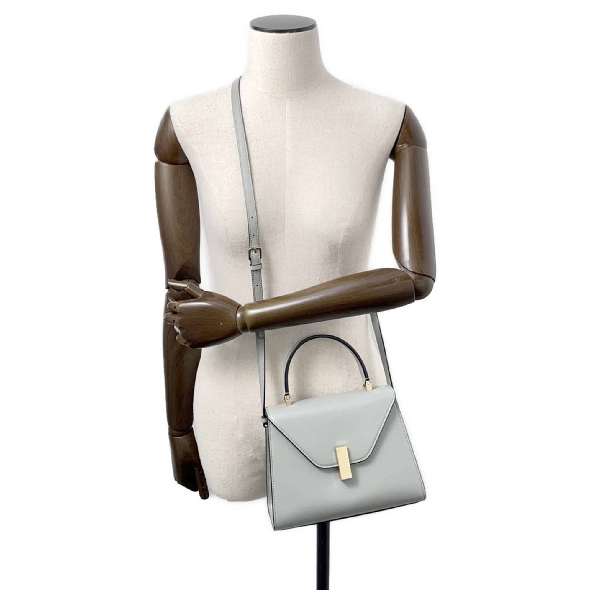 Valextra Light Gray Leather Handbag (Pre-Owned)