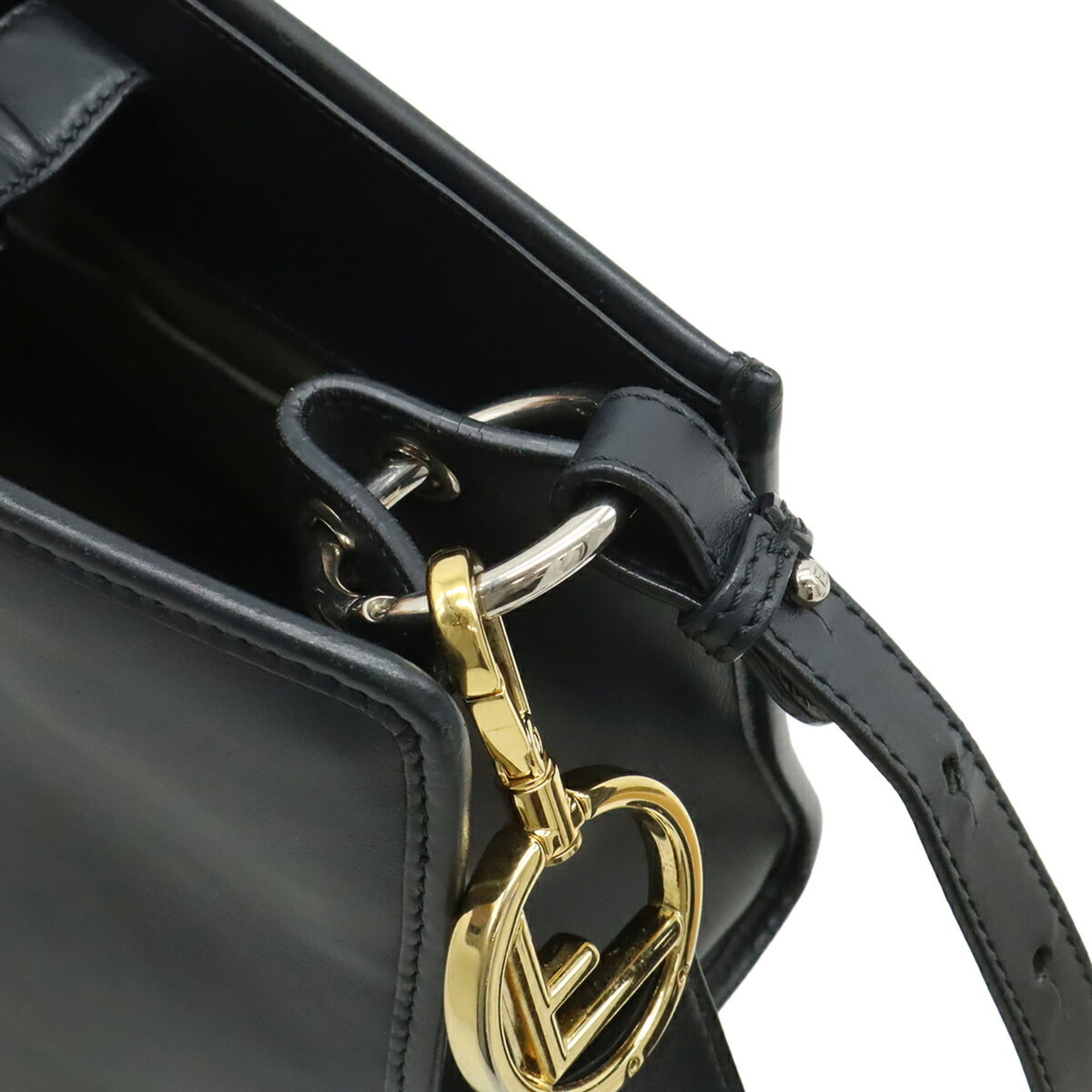Fendi Black Leather Handbag Shoulder Bag (Pre-Owned)