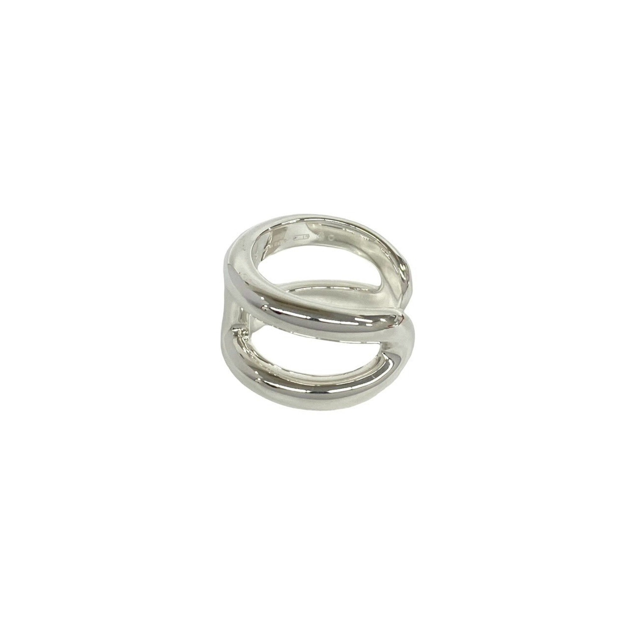 Hermes Silver Silver 925 Band Ring (Pre-Owned)