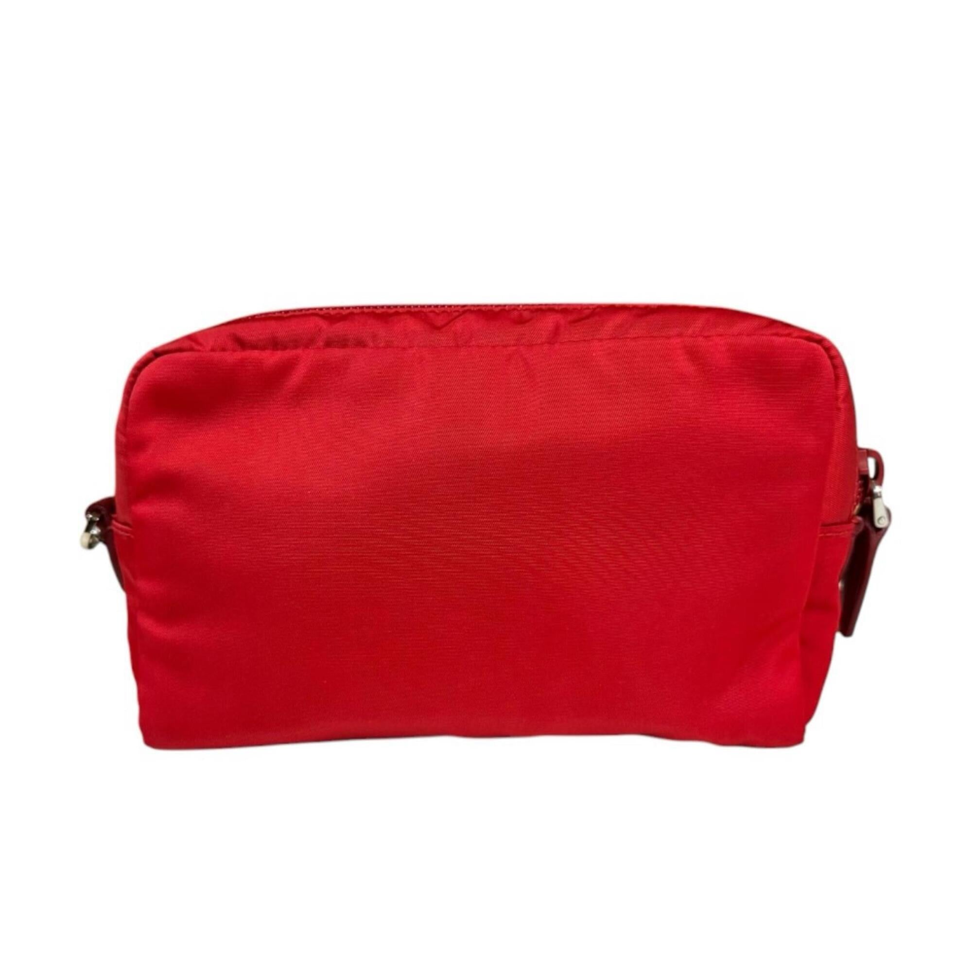 Prada Red Color Nylon Handbag (Pre-Owned)