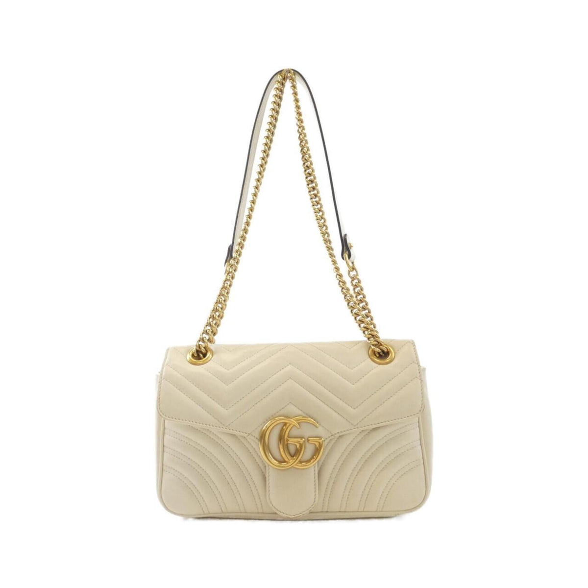 Gucci Off-White Quilting Leather Shoulder Bag (Pre-Owned)
