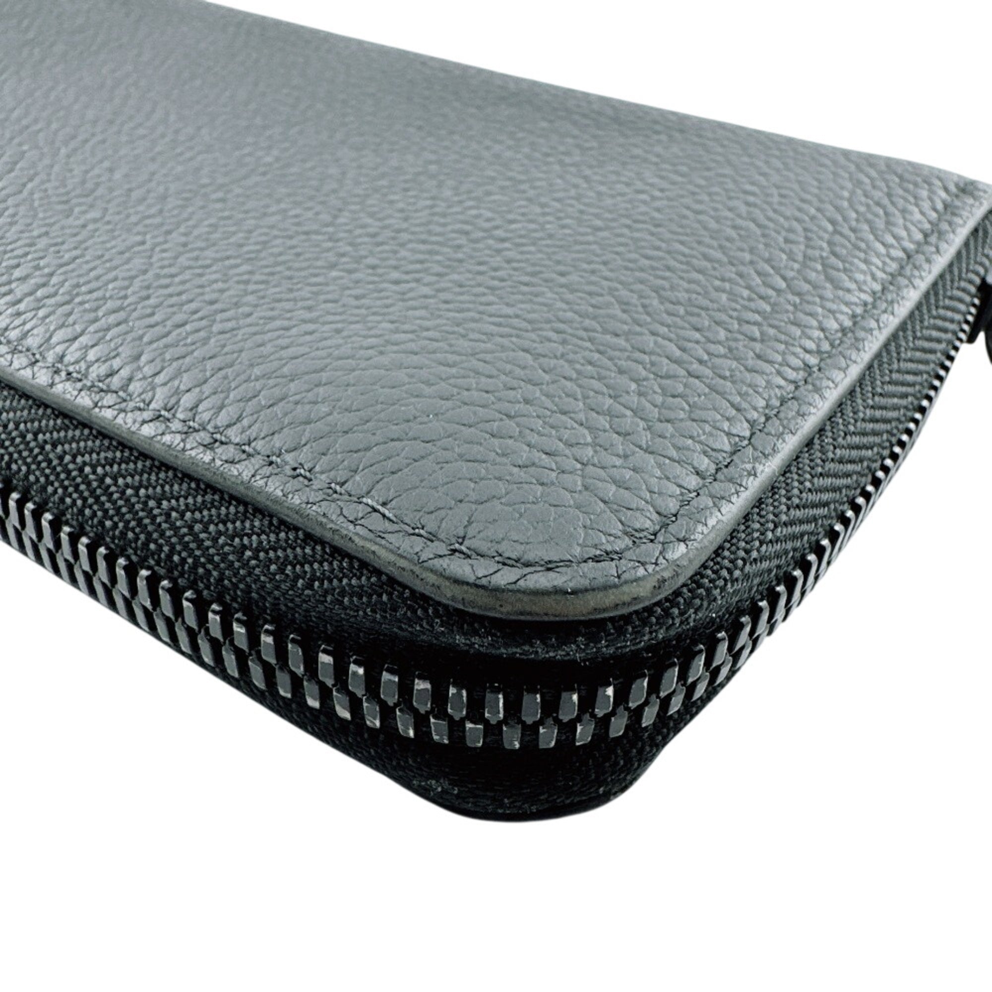 Louis Vuitton Black Leather Long Wallet (Bi-Fold) (Pre-Owned)