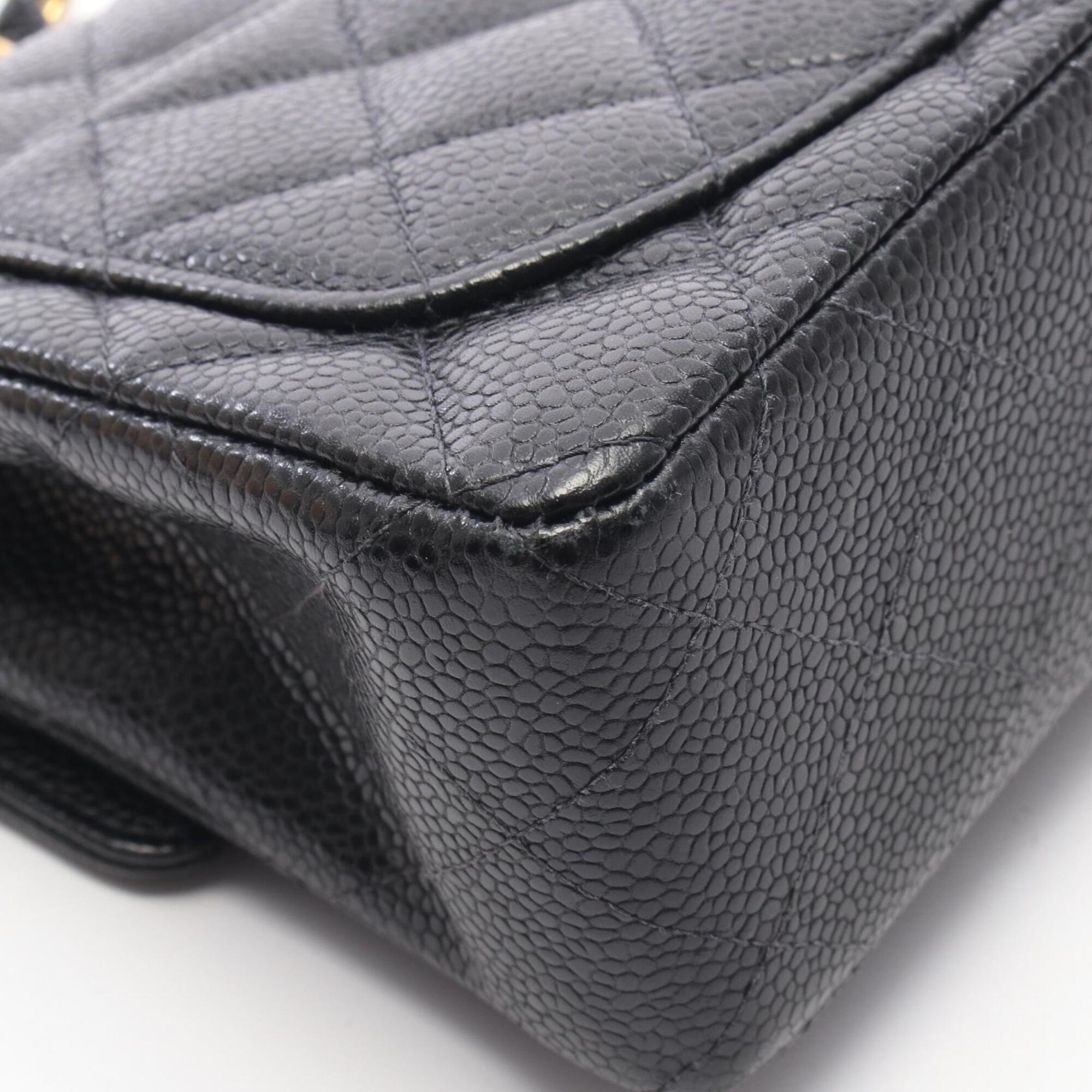 Chanel Black Grained Calfskin Handbag Shoulder Bag (Pre-Owned)