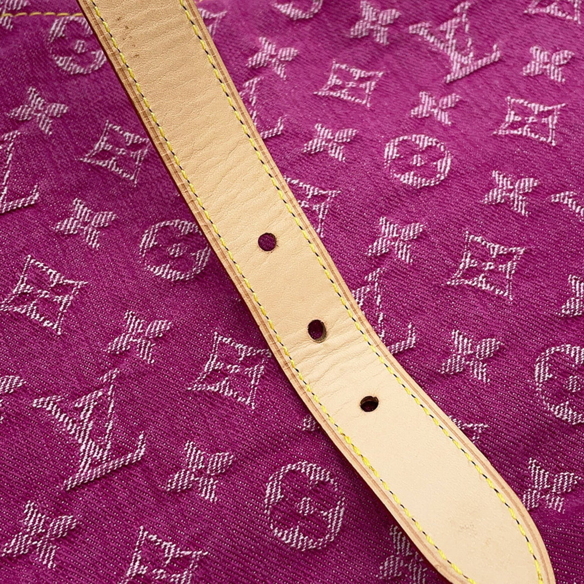 Louis Vuitton Fuchsia Monogram Denim Handbag Shoulder Bag (Pre-Owned)