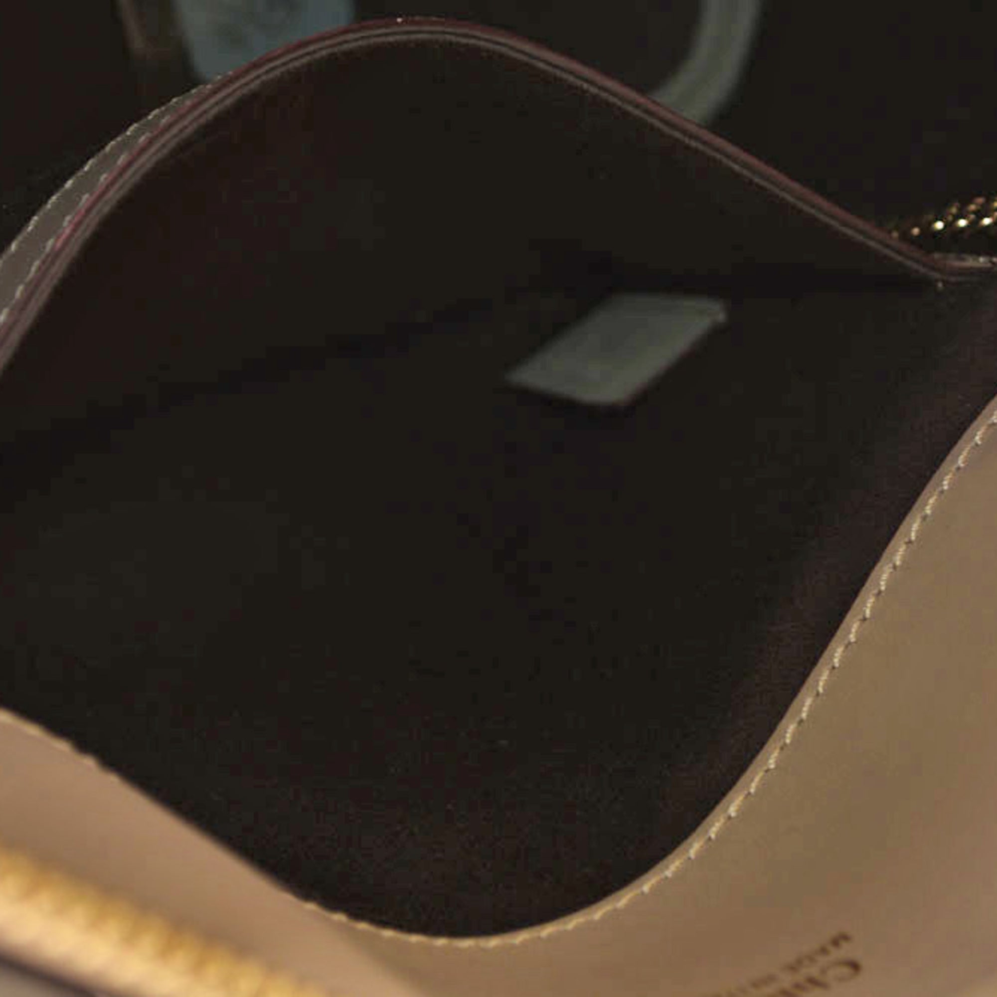 Chloé Beige Red Color Leather Handbag Tote Bag (Pre-Owned)
