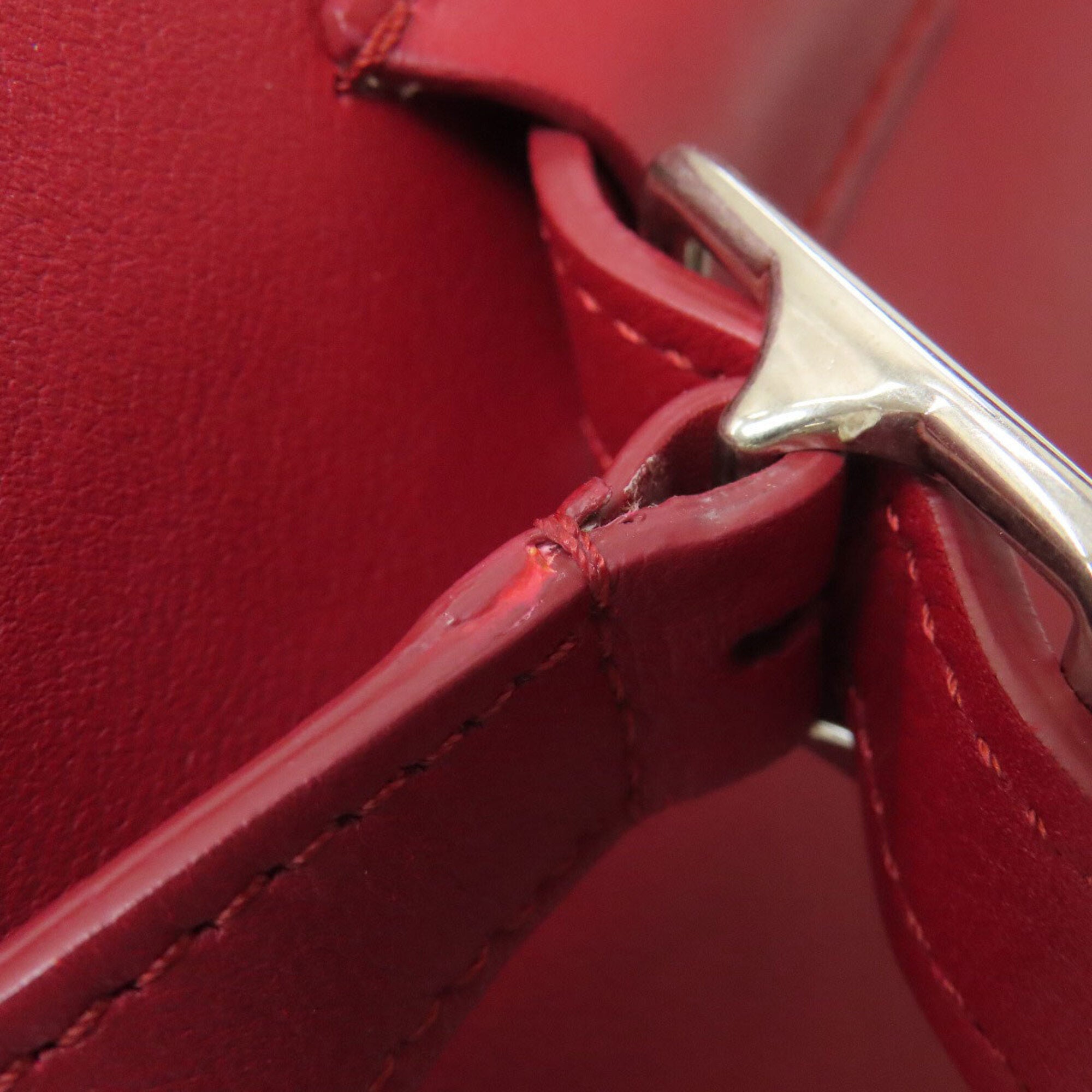 Celine Red Color Leather Shoulder Bag (Pre-Owned)