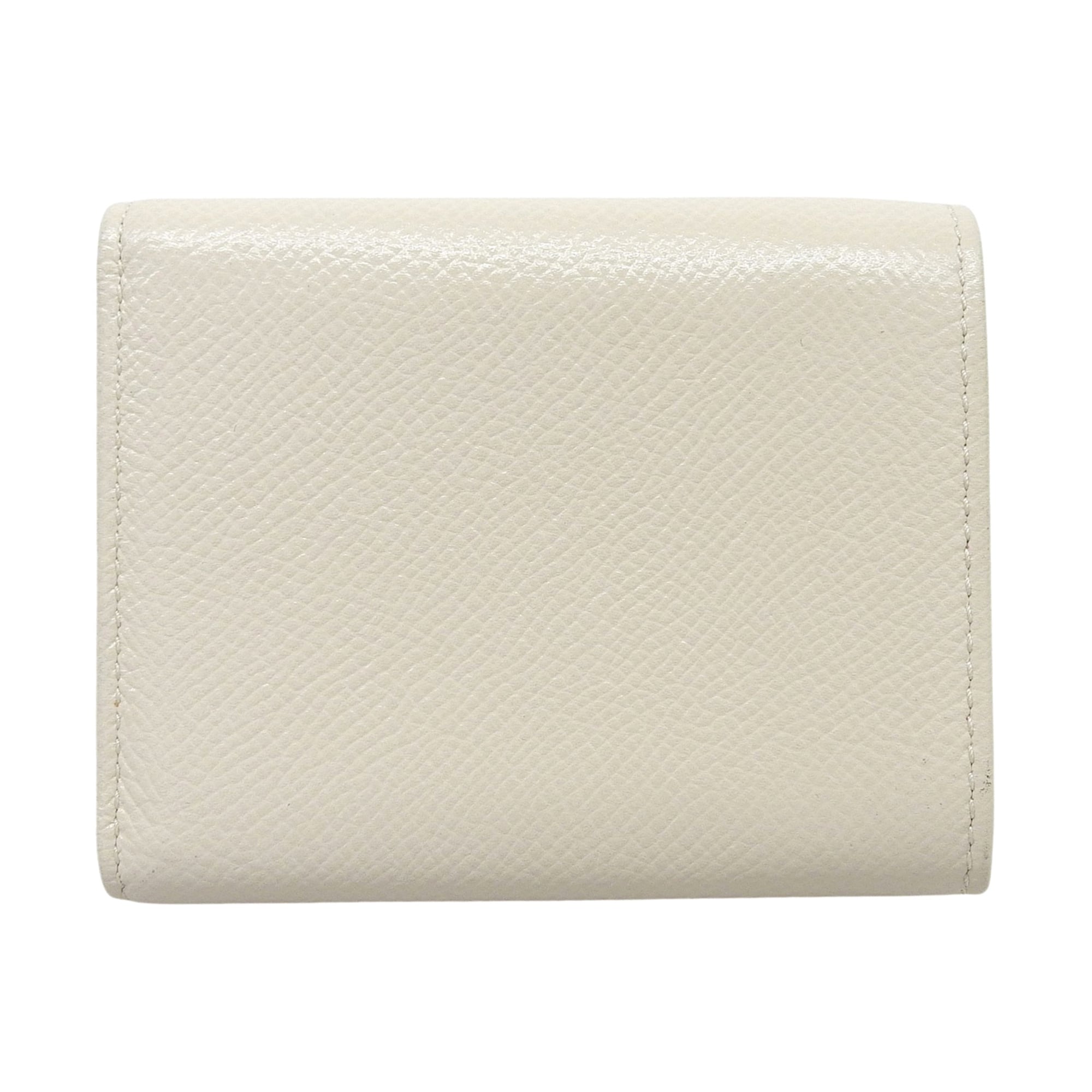 Bvlgari Light Beige Purple Leather Wallet (Tri-Fold) (Pre-Owned)
