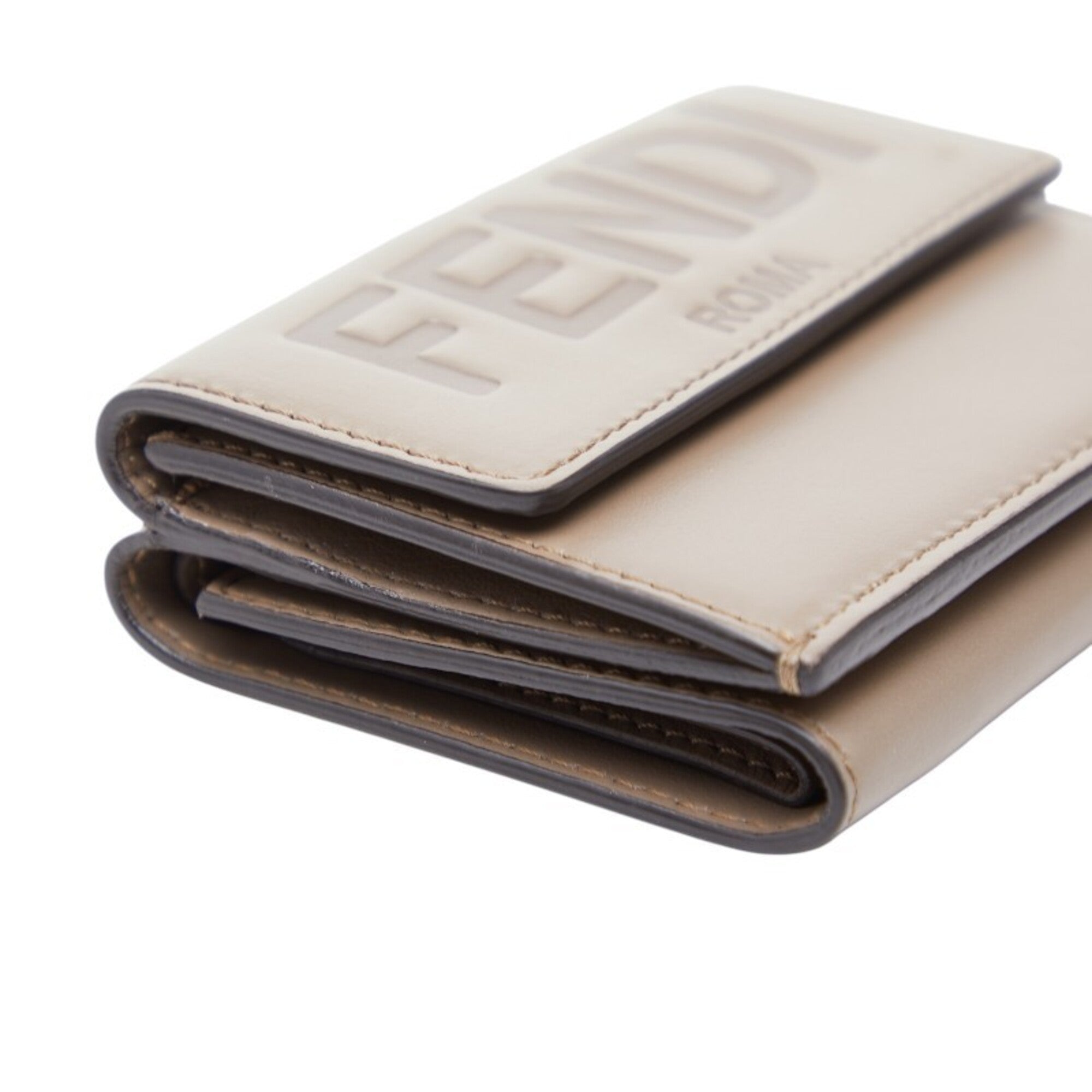Fendi Grayish Leather Wallet (Tri-Fold) (Pre-Owned)