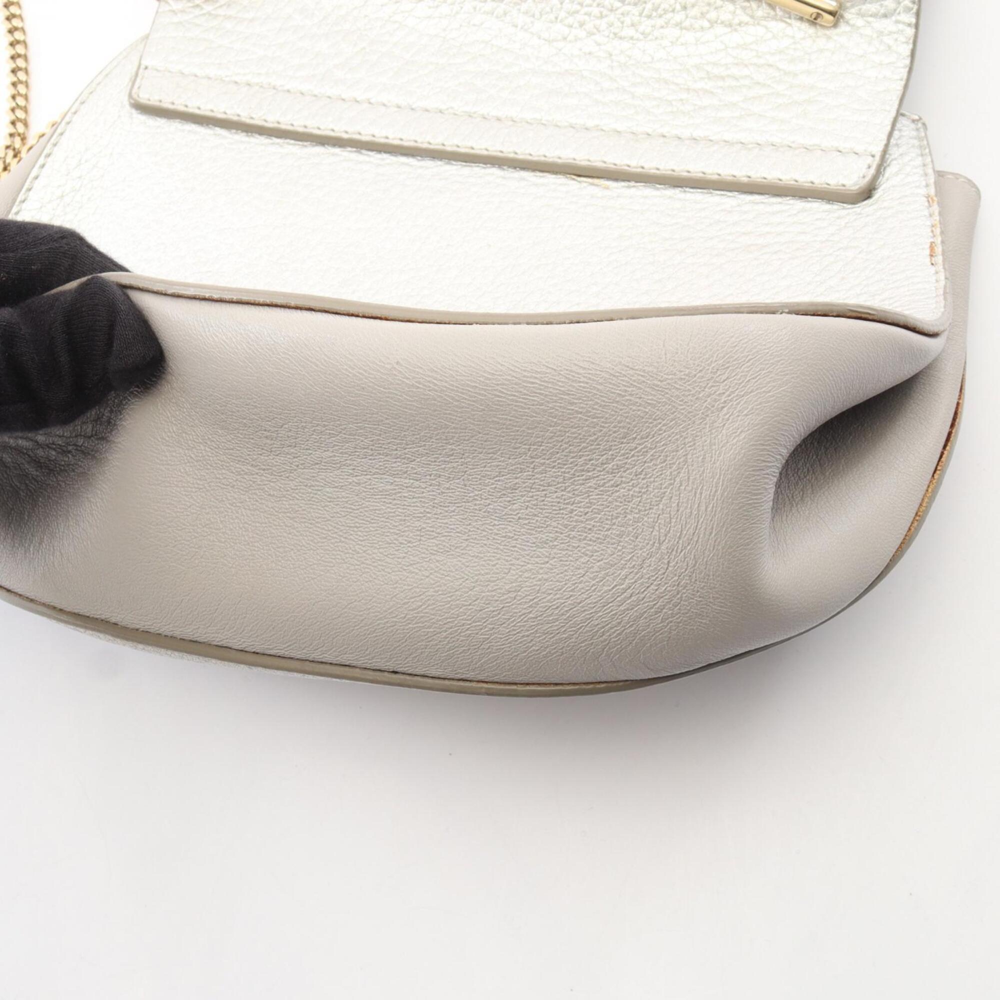Chloé Silver Leather Handbag Shoulder Bag (Pre-Owned)