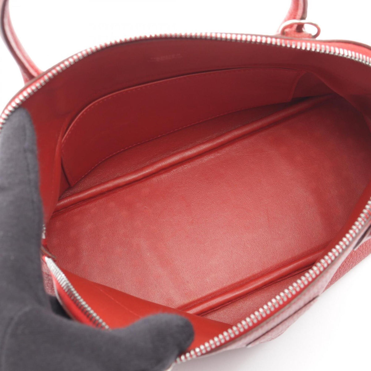 Hermes Red Color Rouge Garance Chevre Coromandel Leather Leather Handbag (Pre-Owned)