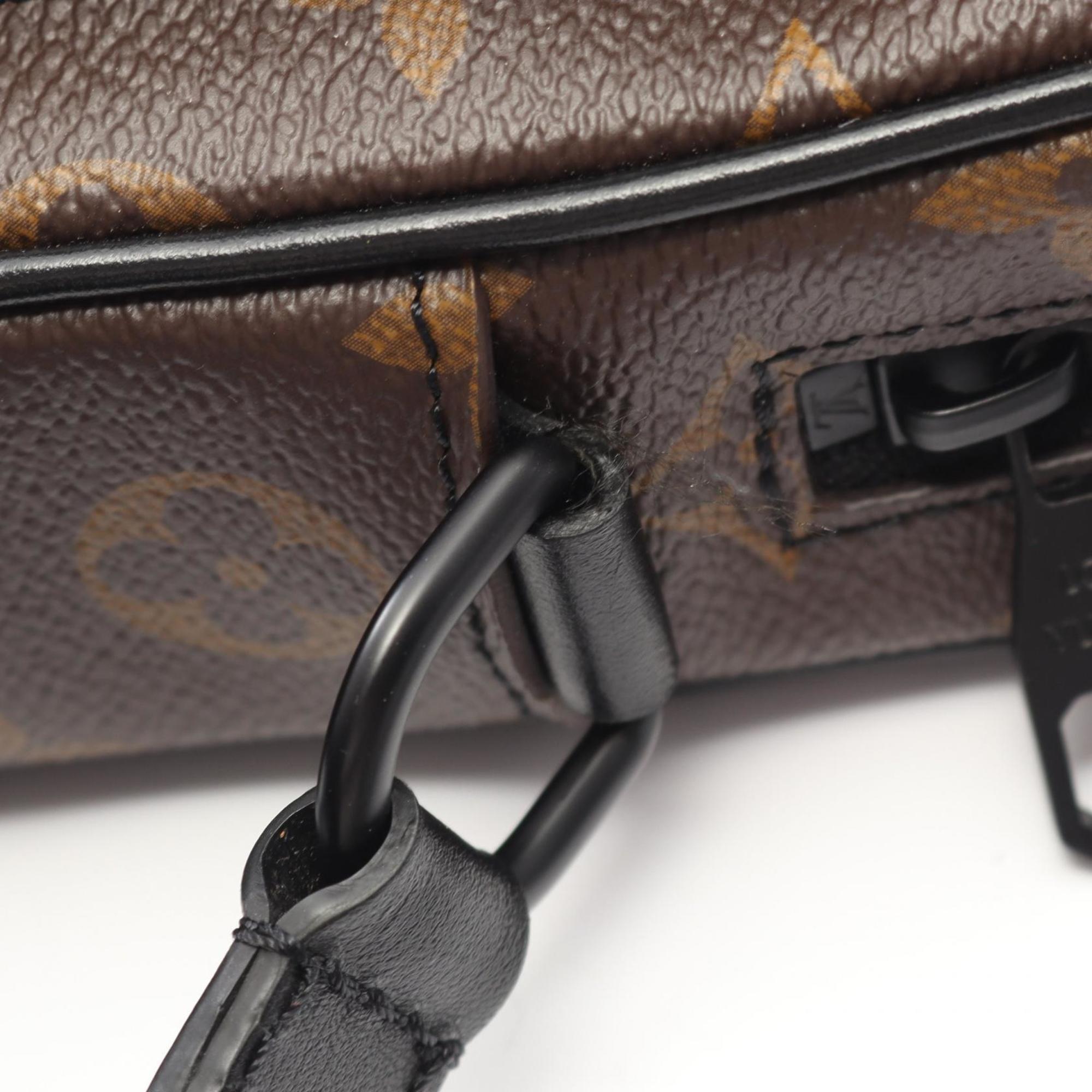 Louis Vuitton Black Brown Coated Canvas Leather Shoulder Bag (Pre-Owned)