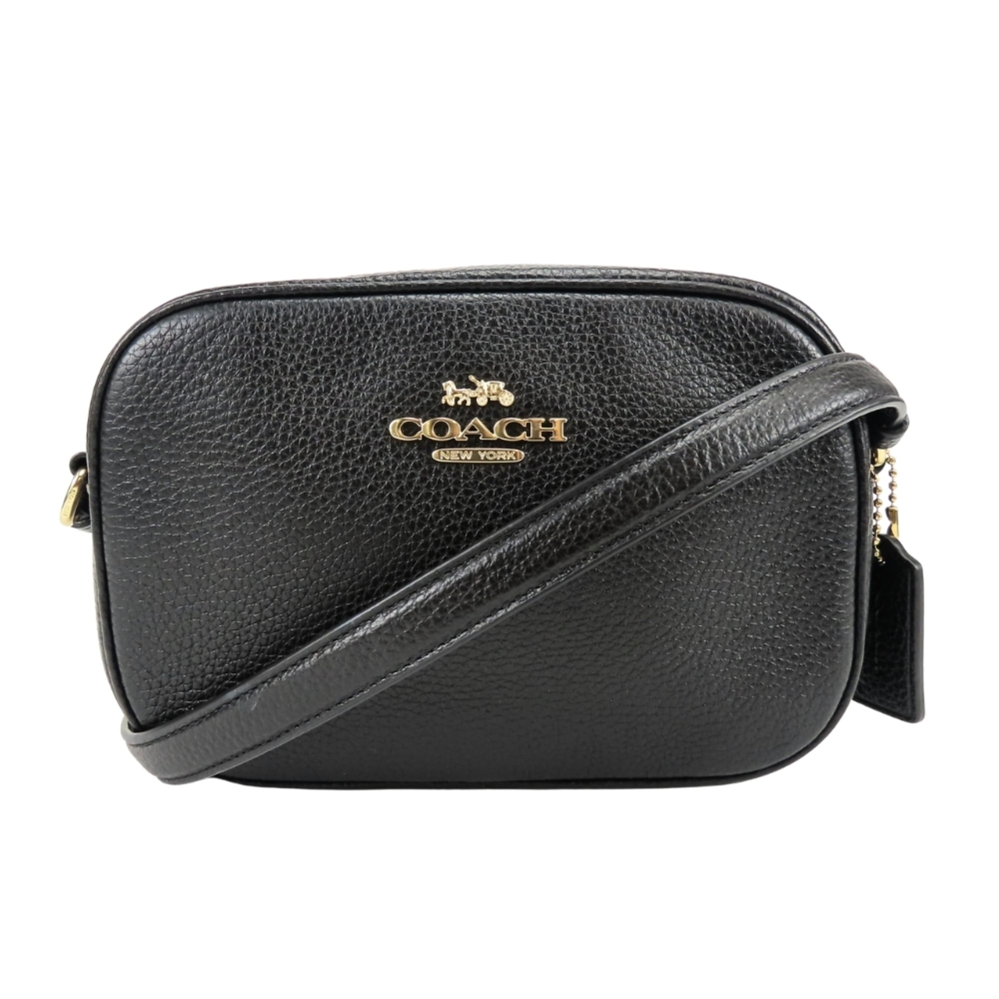 Coach Black Leather Pochette Shoulder Bag (Pre-Owned)