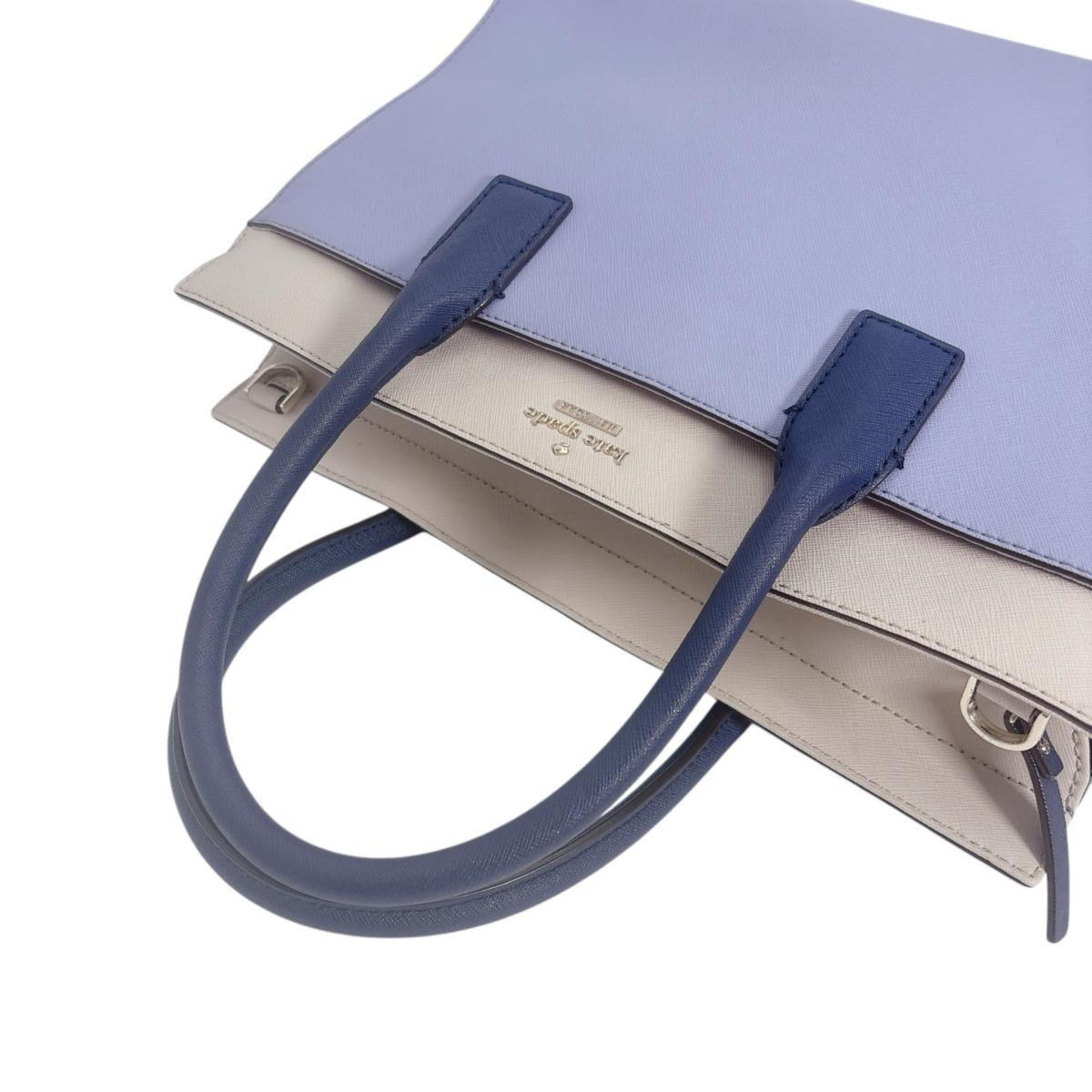 Kate Spade Blue Ivory Faux Leather Handbag Shoulder Bag (Pre-Owned)