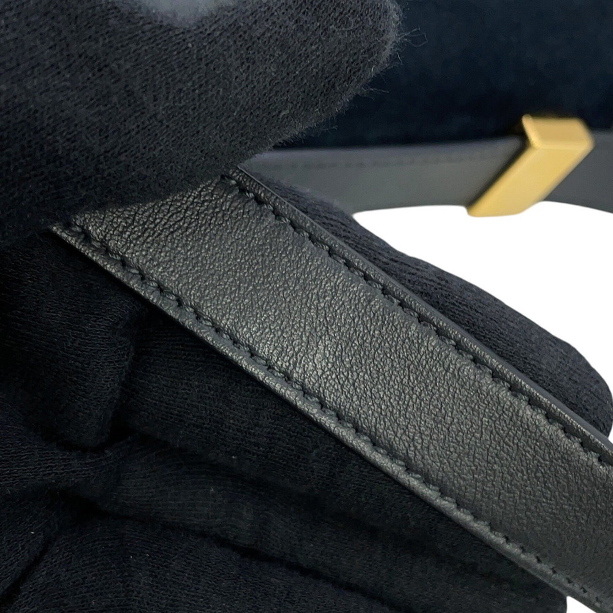 Christian Dior Navy Velvet Leather Handbag Shoulder Bag (Pre-Owned)