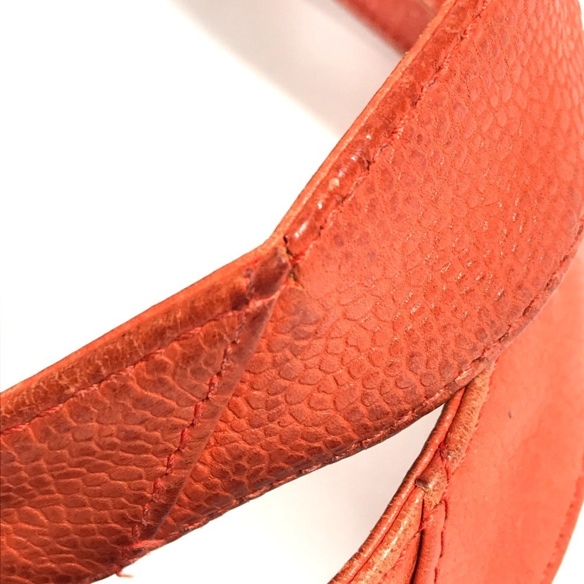 Chanel Orange Grained Calfskin Shoulder Bag Tote Bag (Pre-Owned)