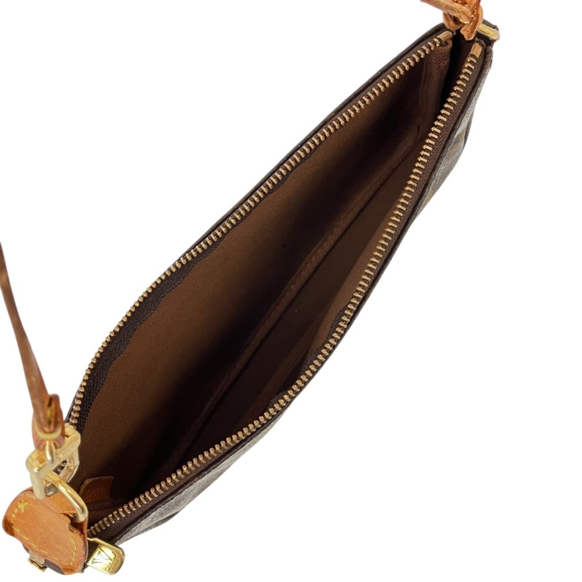 Louis Vuitton Monogram Brown Leather Pochette (Pre-Owned)