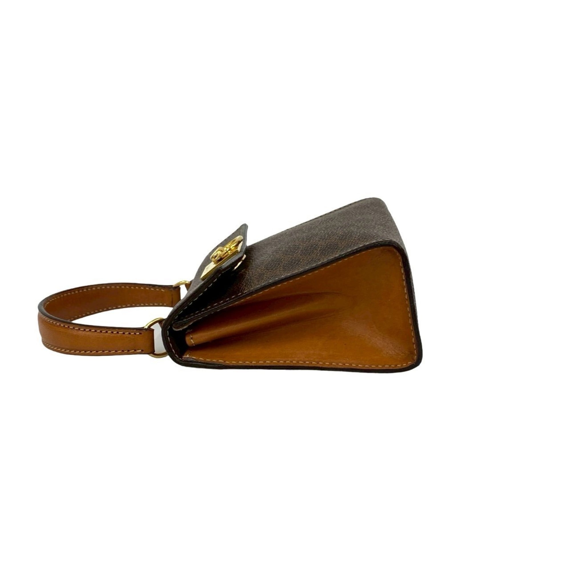 Celine Brown Leather Pvc Handbag Shoulder Bag (Pre-Owned)