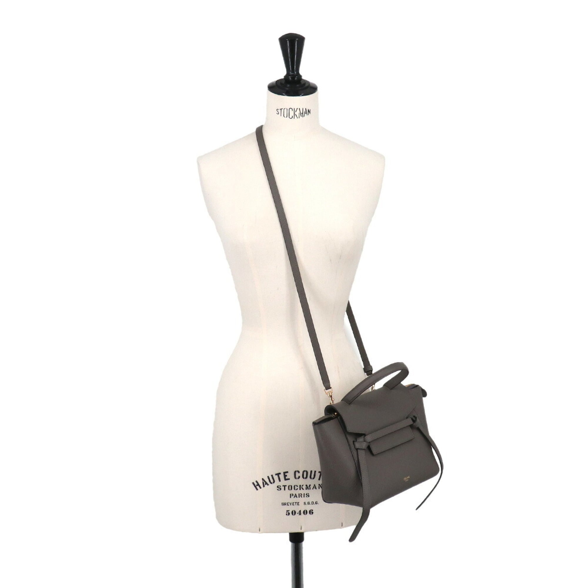 Celine Gray Leather Fanny Pack Handbag (Pre-Owned)