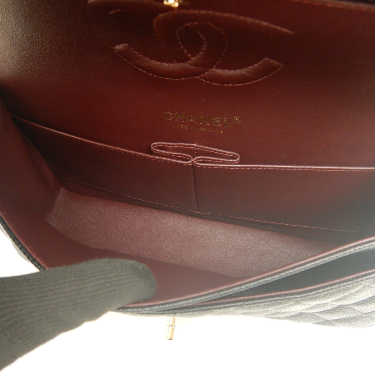 Chanel Black Grained Calfskin Shoulder Bag (Pre-Owned)