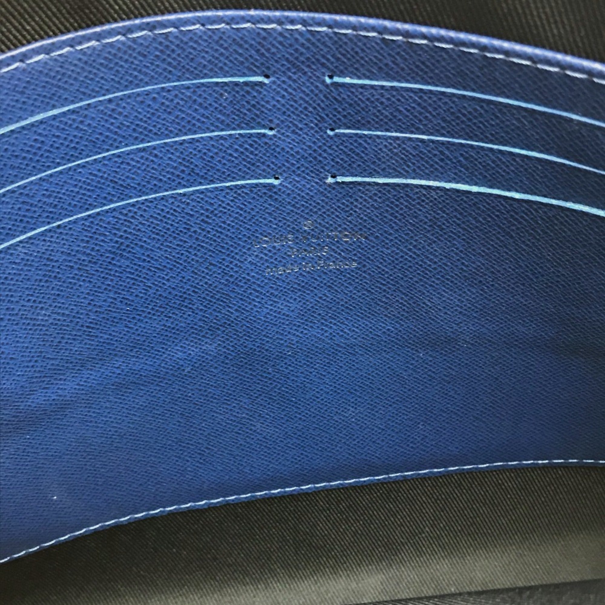 Louis Vuitton Blue Cobalt Taiga Leather Clutch Bag Pochette Pouch (Pre-Owned)