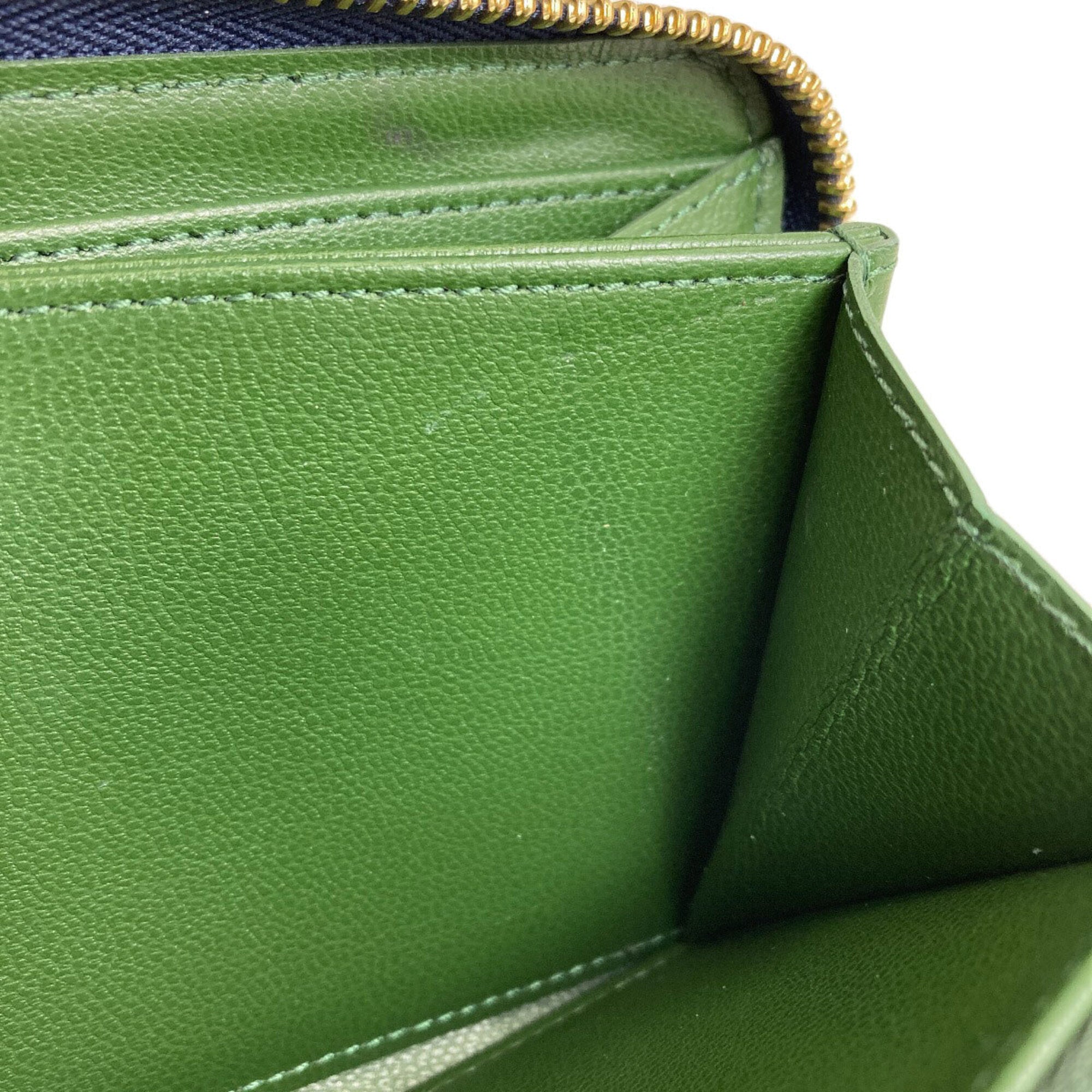 Louis Vuitton Blue Green Leather Long Wallet (Bi-Fold) (Pre-Owned)