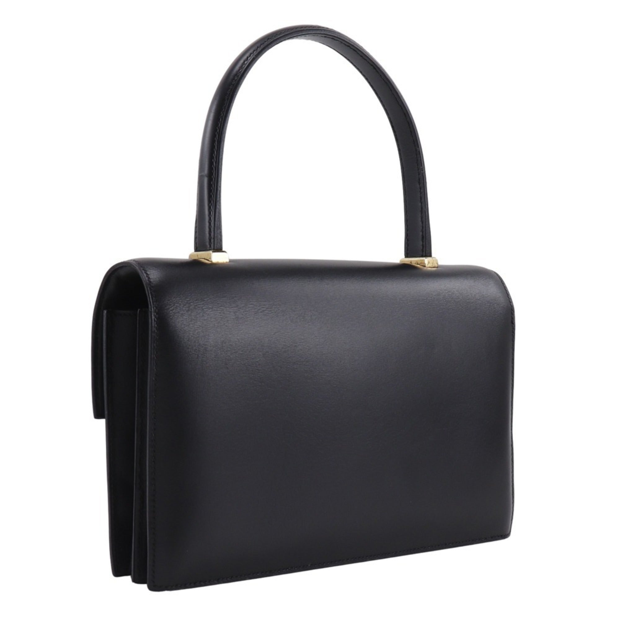 Hermes Black Box Calf Leather Handbag (Pre-Owned)