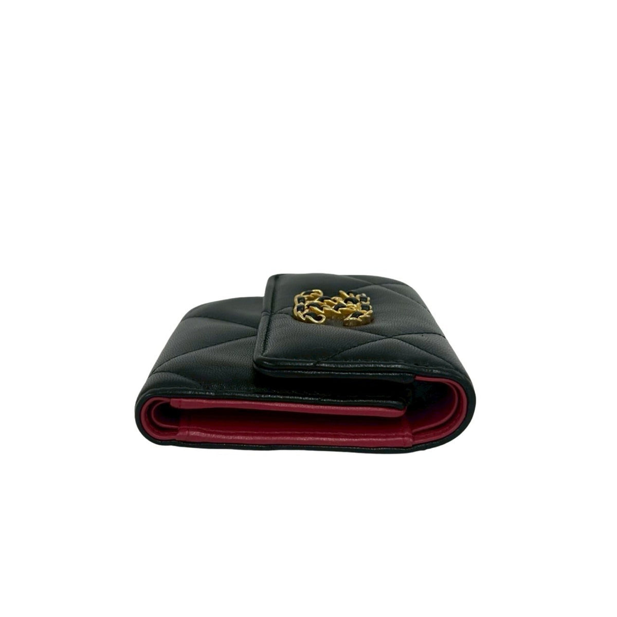 Chanel Black Leather Wallet (Tri-Fold) (Pre-Owned)