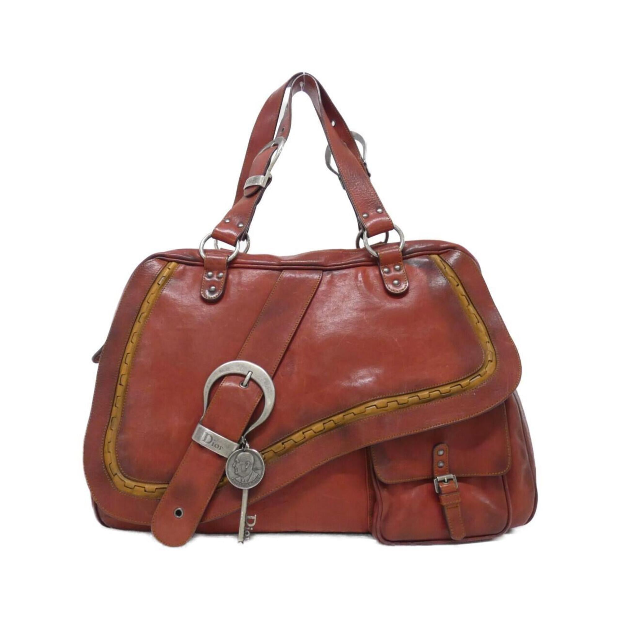 Christian Dior Bordeaux Leather Handbag (Pre-Owned)
