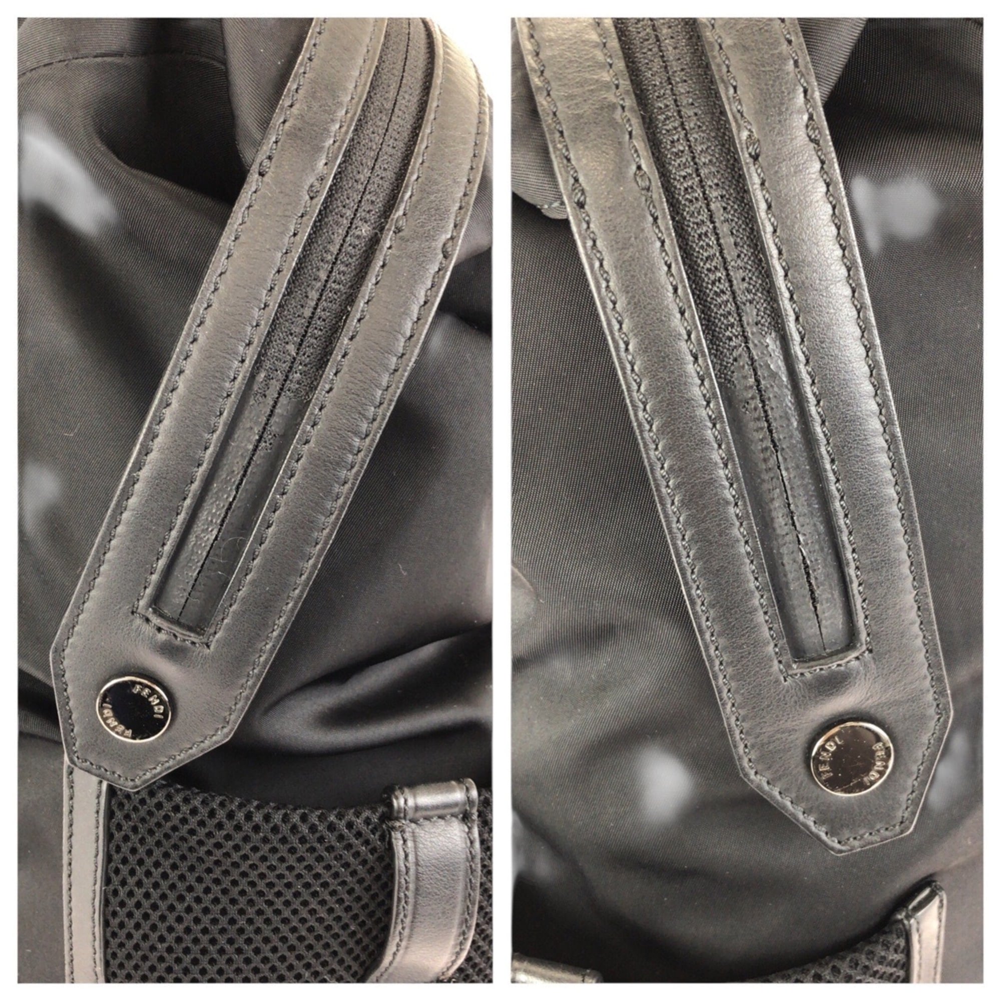 Fendi Black Nylon Leather Backpack (Pre-Owned)