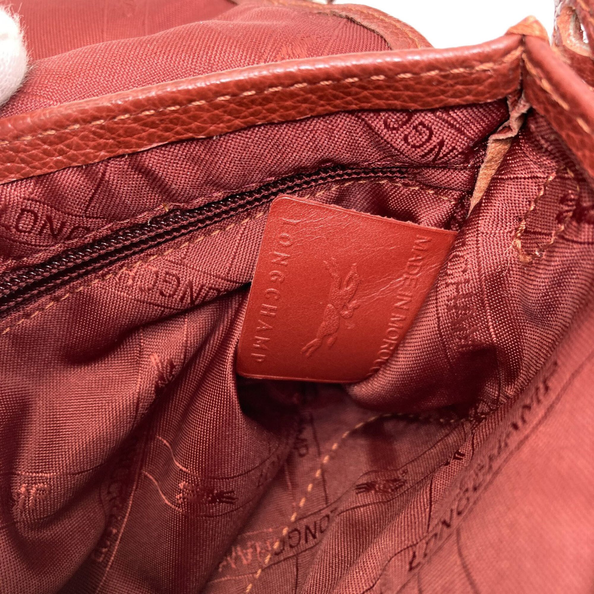 Longchamp Brown Leather Shoulder Bag (Pre-Owned)