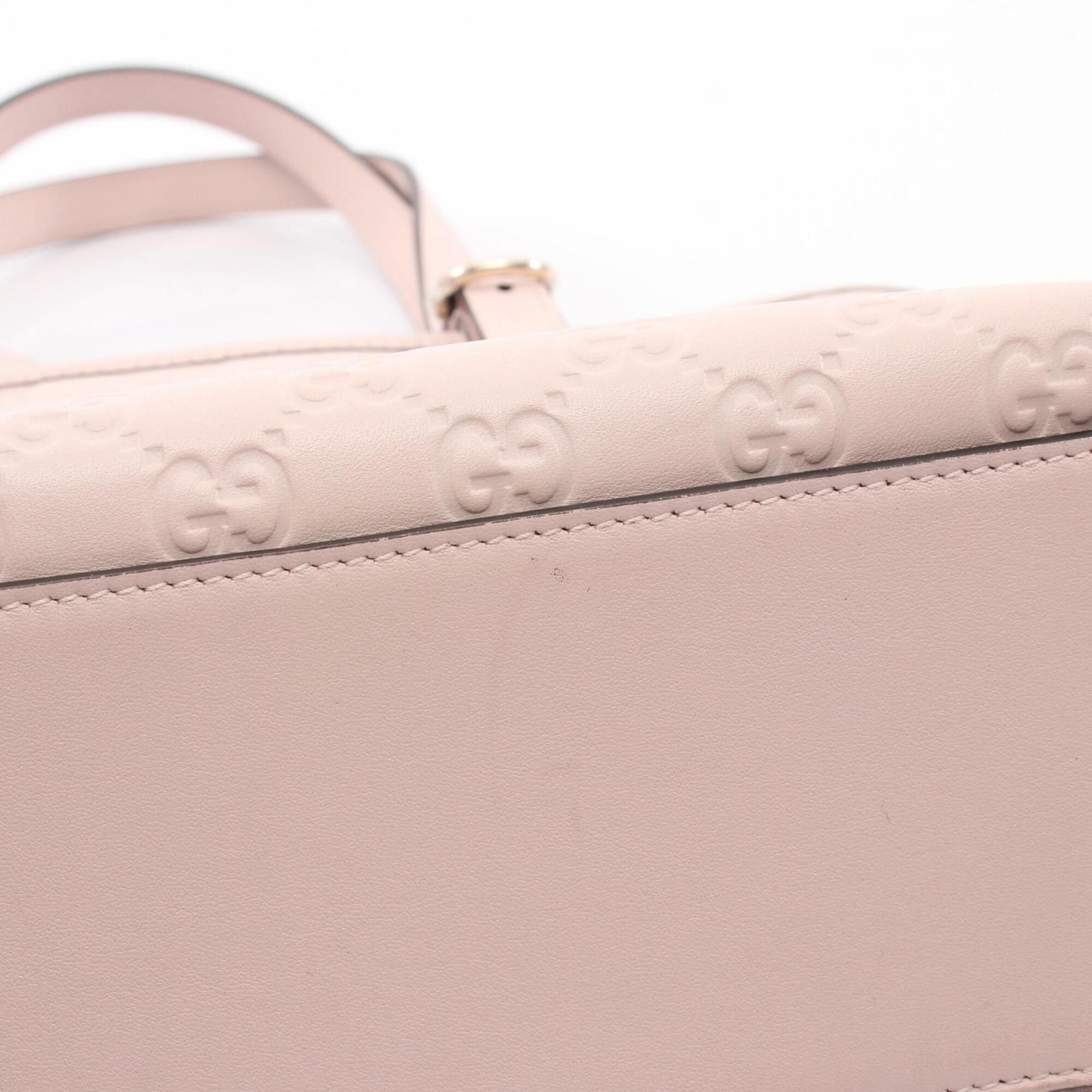 Gucci Pink Leather Handbag Tote Bag (Pre-Owned)