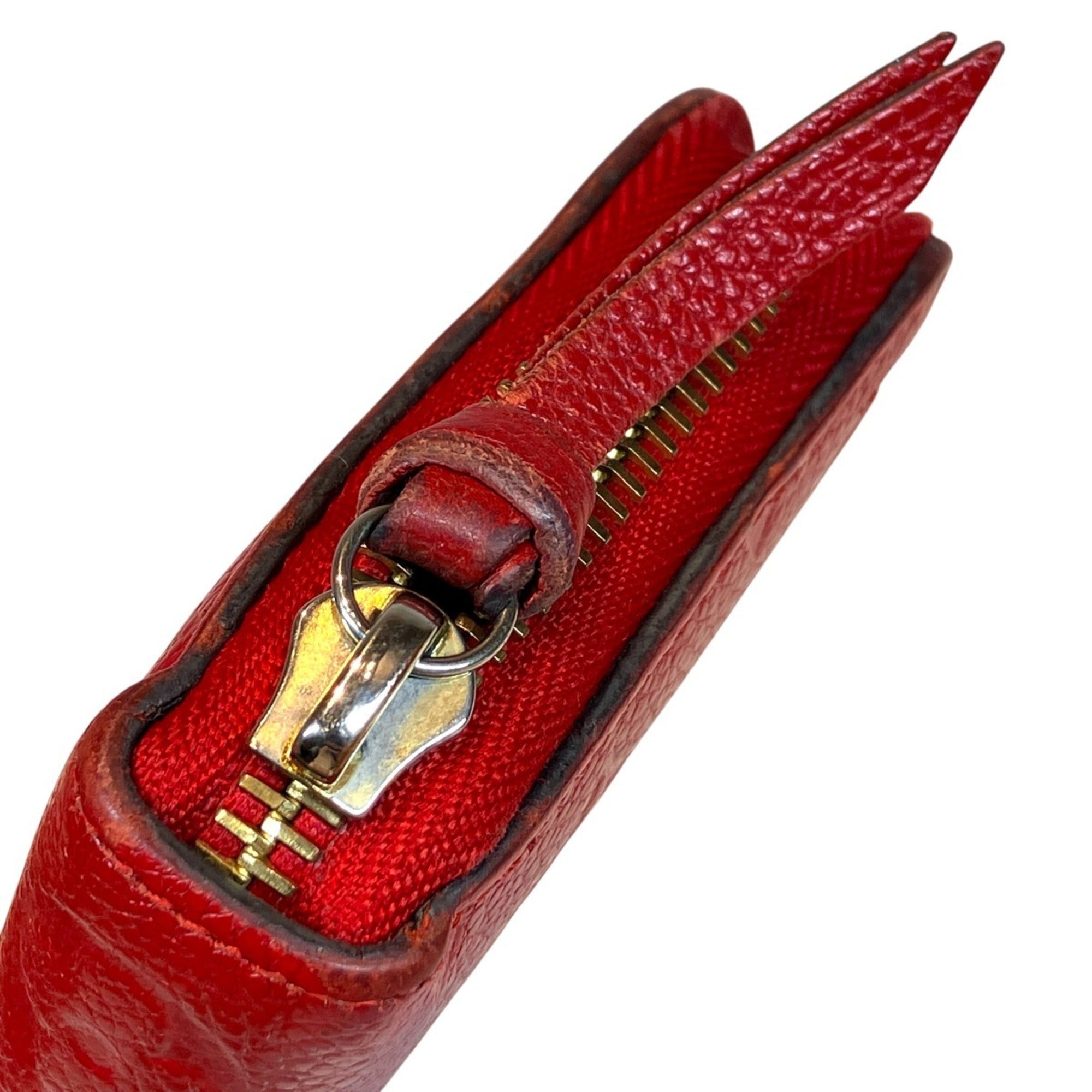Louis Vuitton Galle Monogram Red Color Monogram Empreinte Long Wallet (Bi-Fold) (Pre-Owned)